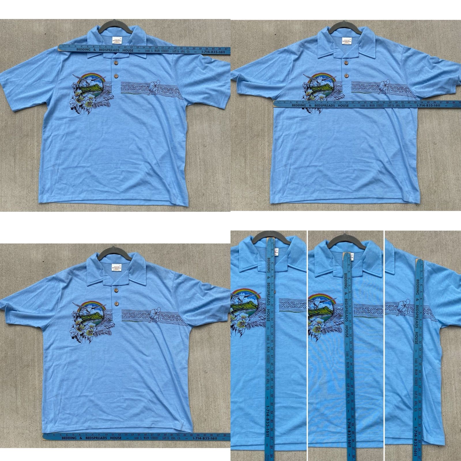 Vintage VINTAGE Mervyns Men’s Collection Hawaiian Polo Shirt XL Shirt Casual 1980s Blue Tropical Rainbow 70s 80s Size US XL / EU 56 / 4 - 11 Thumbnail