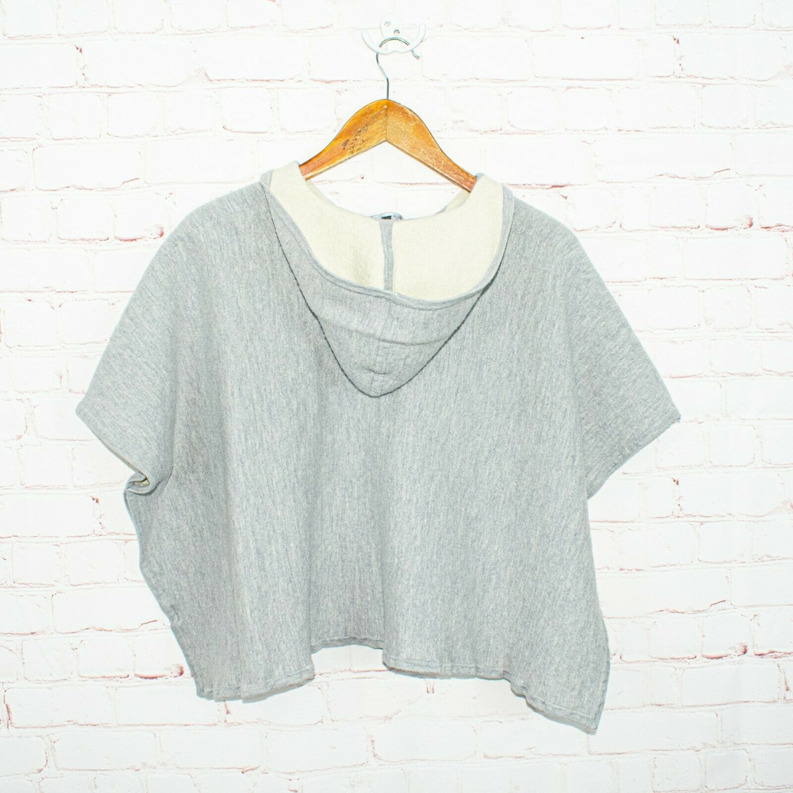 Vince VINCE Women's Crop Poncho Cape Hooded Sweater Gray Size XS / US 0-2 / IT 36-38 - 8 Thumbnail