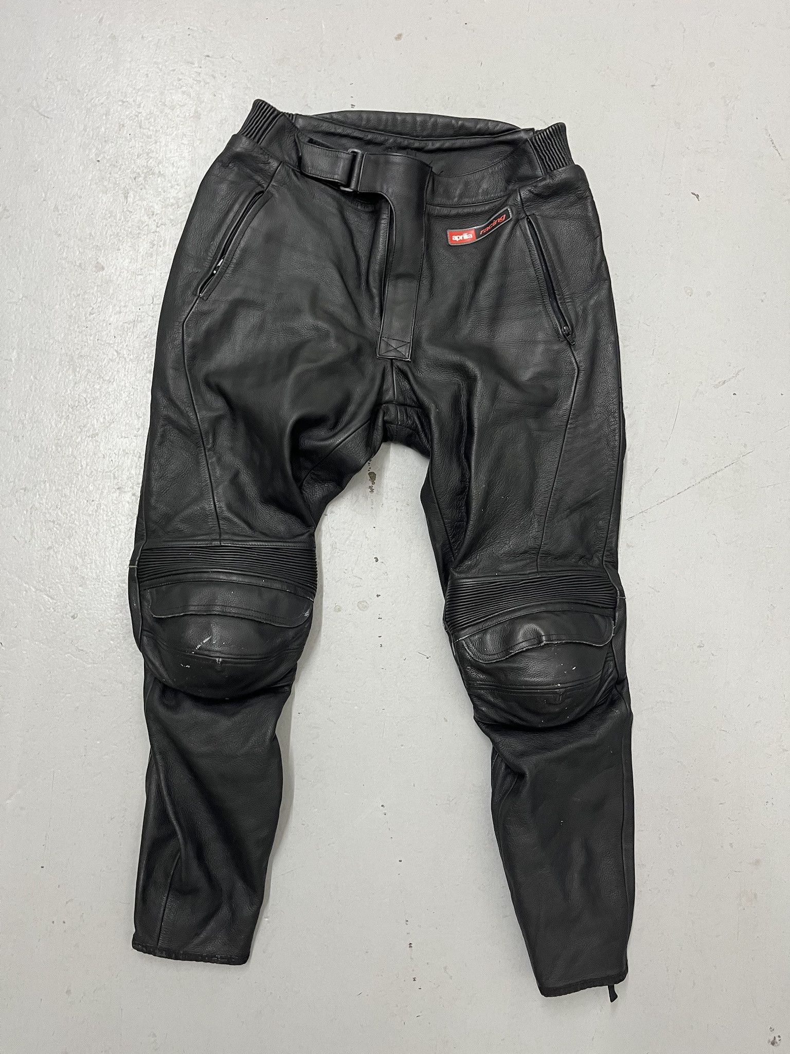 Harley Davidson × Vintage Aprilia Racing Heavy Leather Armored Biker Pants Size 30x29 Size US 30 / EU 46 - 1 Thumbnail