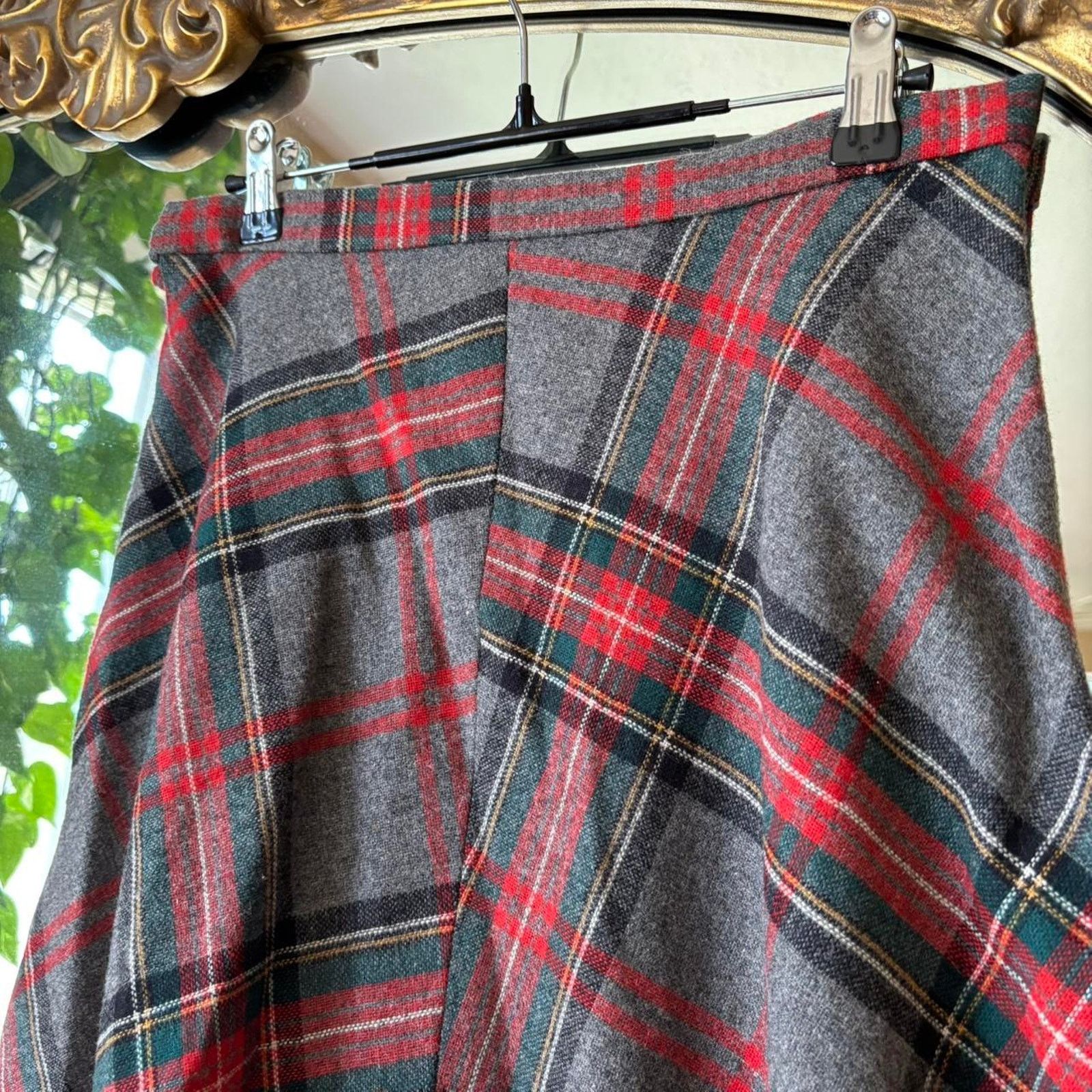 Handmade Vintage Handmade Plaid Midi Skirt Festive Holiday 28 Xmas Size 28" / US 6 / IT 42 - 6 Thumbnail