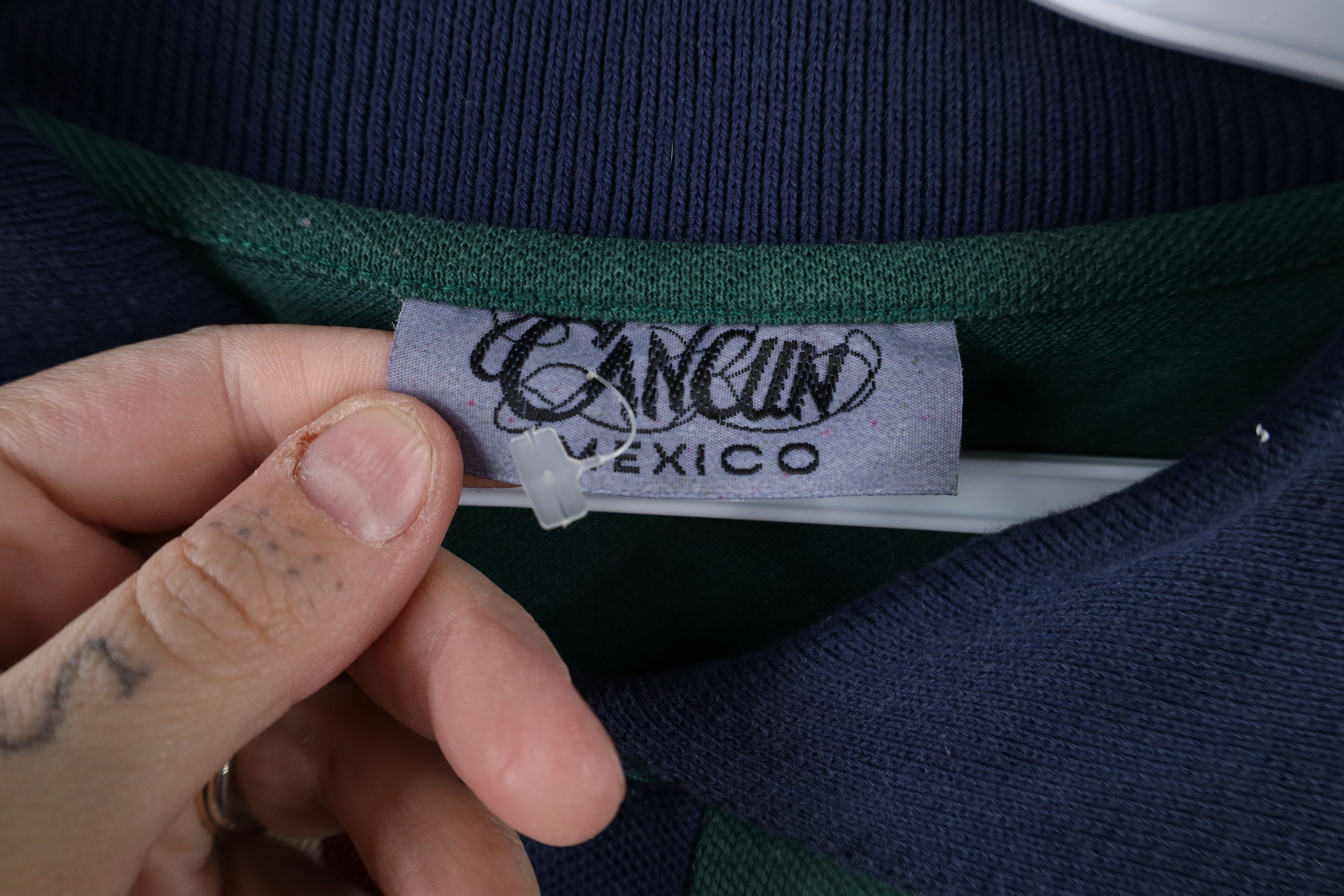 Vintage Vintage 90s Streetwear Cancun Shark Striped Polo Shirt Size US XL / EU 56 / 4 - 6 Thumbnail