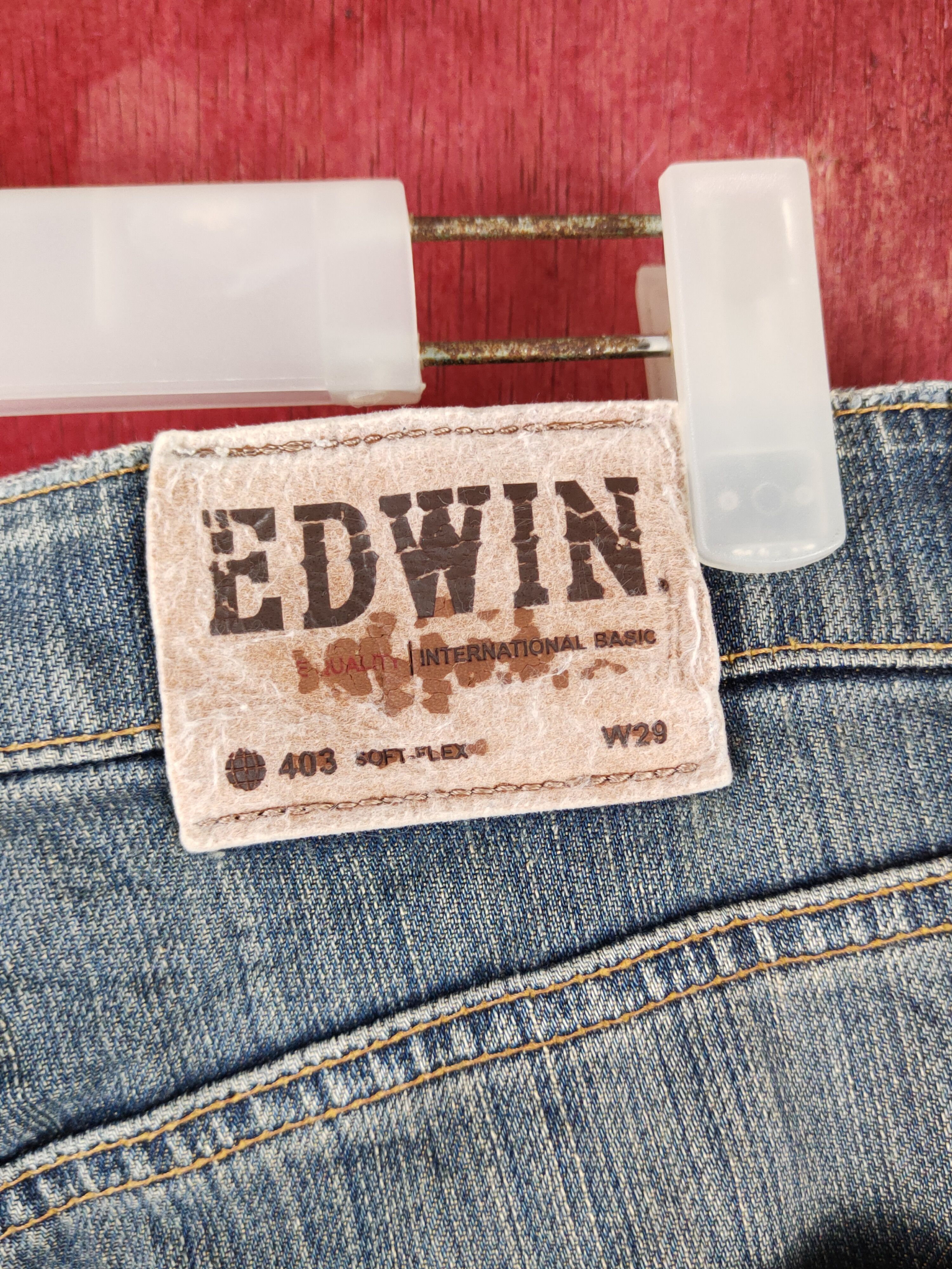 Edwin vintage Edwin Dark Blue Faded distressed Denim #S1605 Size US 30 / EU 46 - 10 Thumbnail