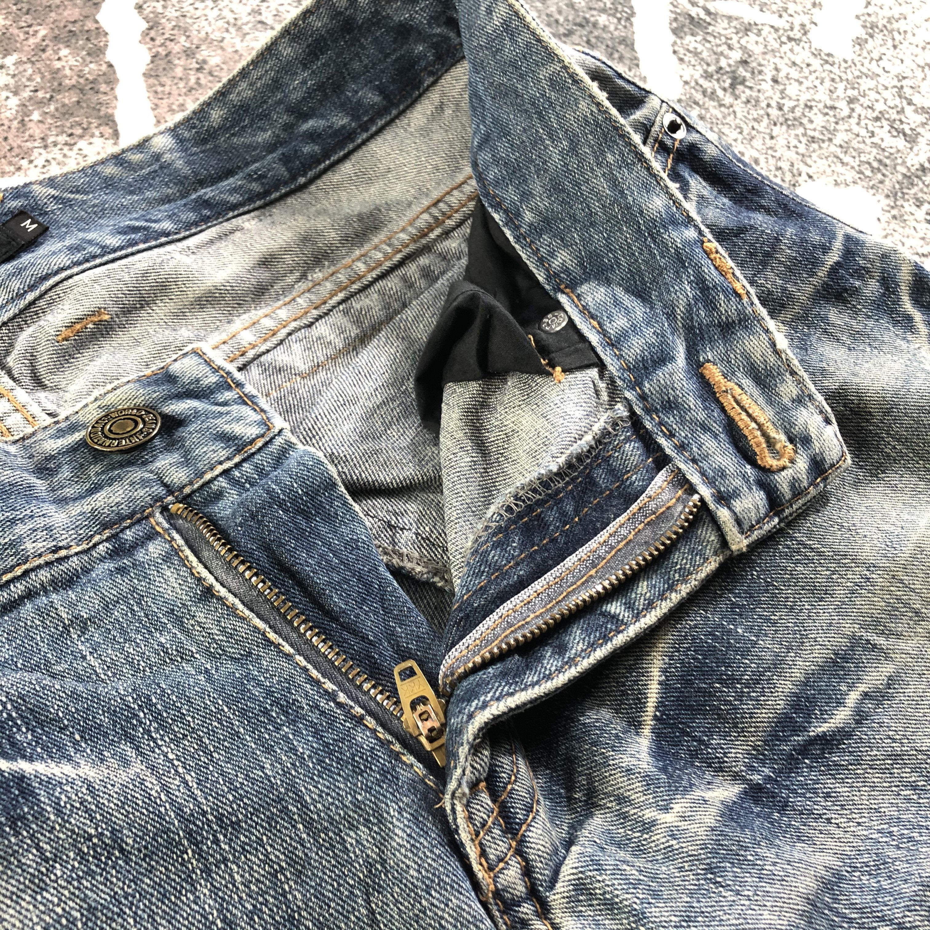 Japanese Brand Root Three Jeans Zipper Pocket Ripped Denim Size US 30 / EU 46 - 7 Thumbnail