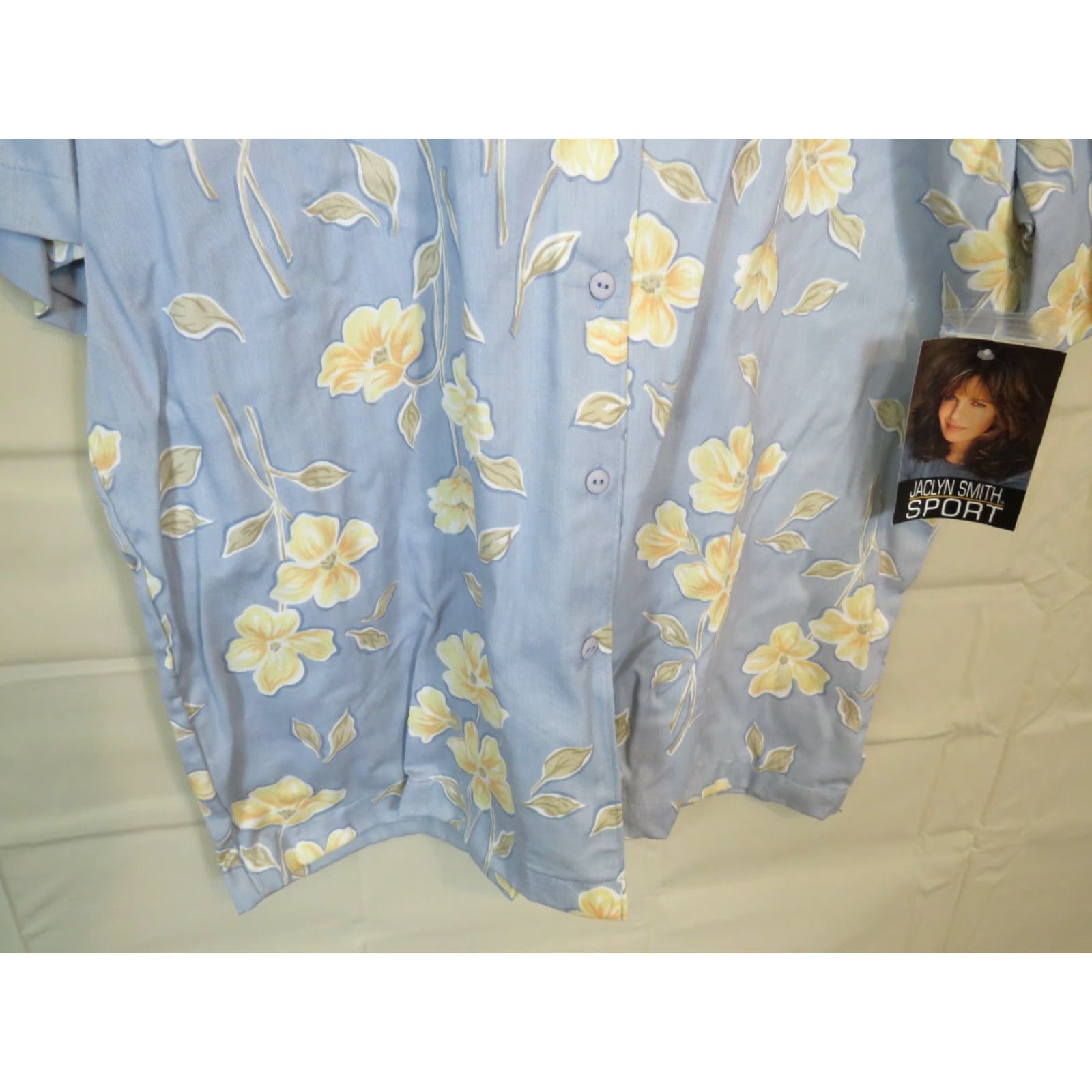 Vintage VINTAGE Jaclyn Smith Shirt Blue Floral 1990s 16 Regular Adult Girls Mens Womens Size XXL / US 16-18 / IT 52-54 - 3 Thumbnail
