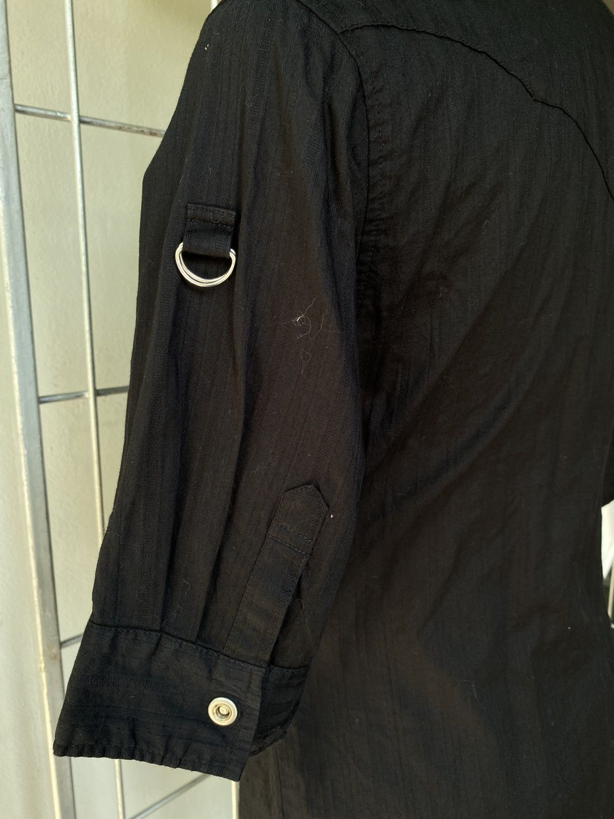 Designer × Japanese Brand Y2K Black Punk Shirt with Button & Sleeve Detail. Size US M / EU 48-50 / 2 - 10 Thumbnail