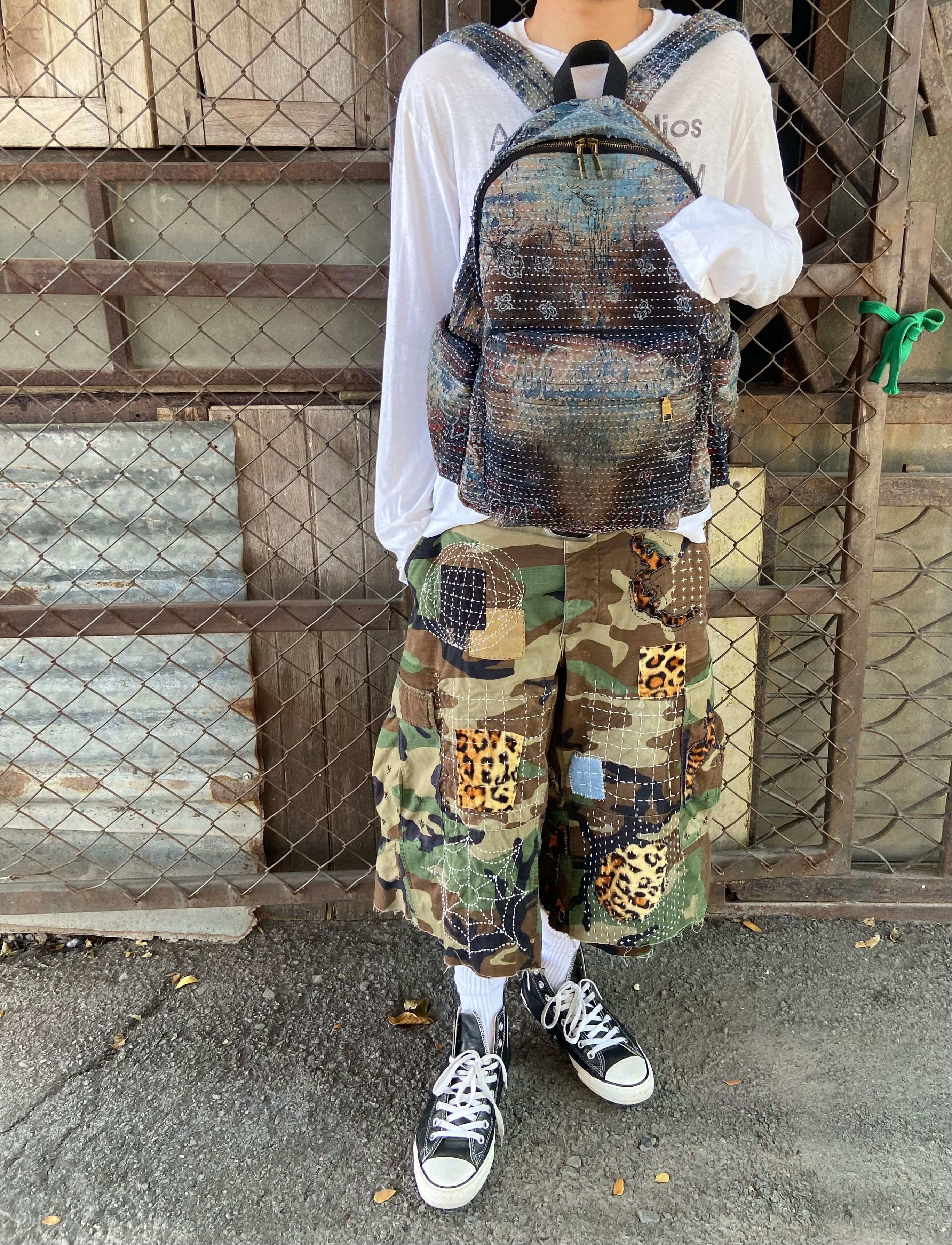 Japanese Brand 1995s VINTAGE CAMO CARGO SASHIKO PATCH SHORTS Size US 34 / EU 50 - 3 Thumbnail