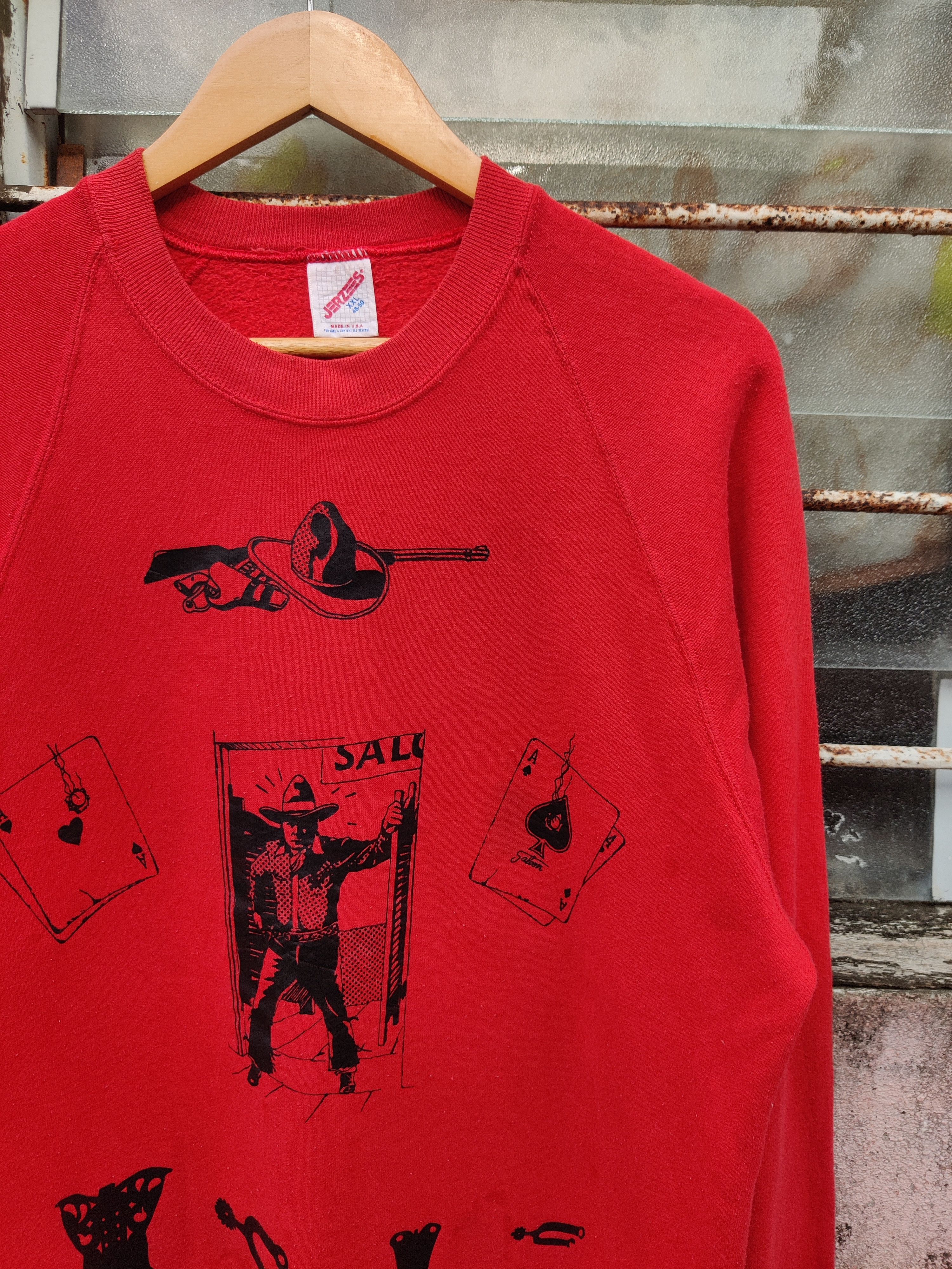 Vintage Vintage Western Cowboy Spades Aces Sweatshirt Size US XXL / EU 58 / 5 - 3 Thumbnail