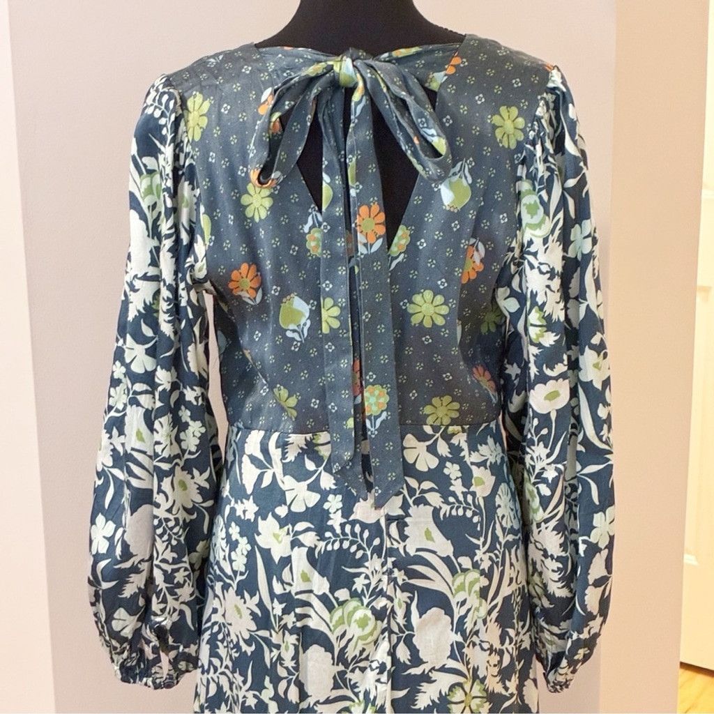 feather long sleeve maxi dress Layla Feather Sleeve Maxi Dress in Sage Apple Green