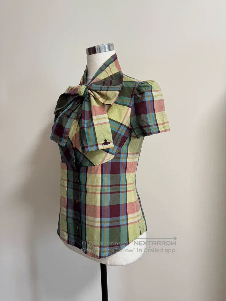 Vivienne Westwood Vivienne Westwood Bow Blouse, Bow Check Short Sleeve Size M / US 6-8 / IT 42-44 - 2 Thumbnail