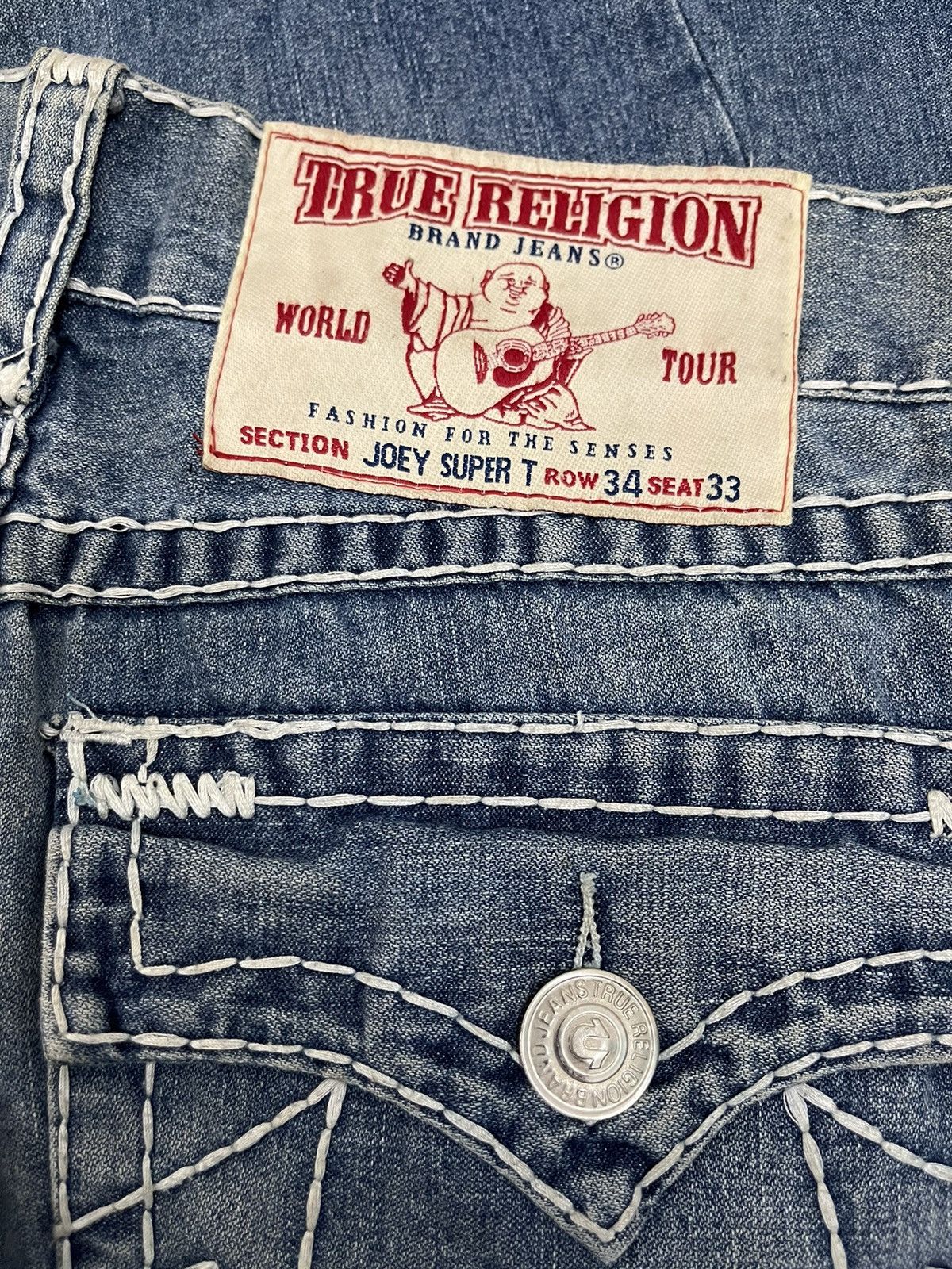 True Religion × Vintage Rare Distressed True Religion Jeans Size 34 Joey Super T Size US 34 / EU 50 - 5 Thumbnail