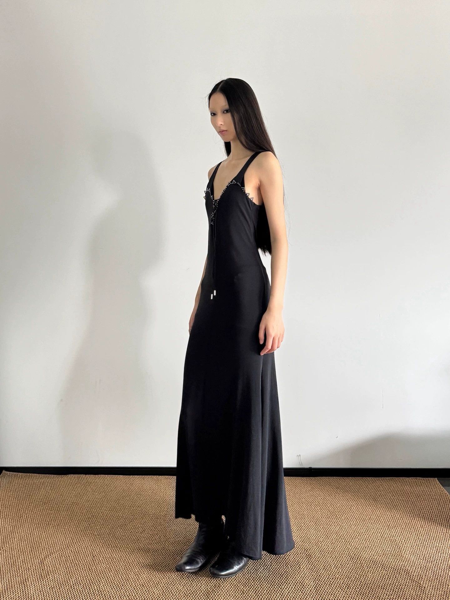 Other Vtg Italian Elastic Beaded Slim Tank Dress Size 42 Size M / US 6-8 / IT 42-44 - 2 Thumbnail