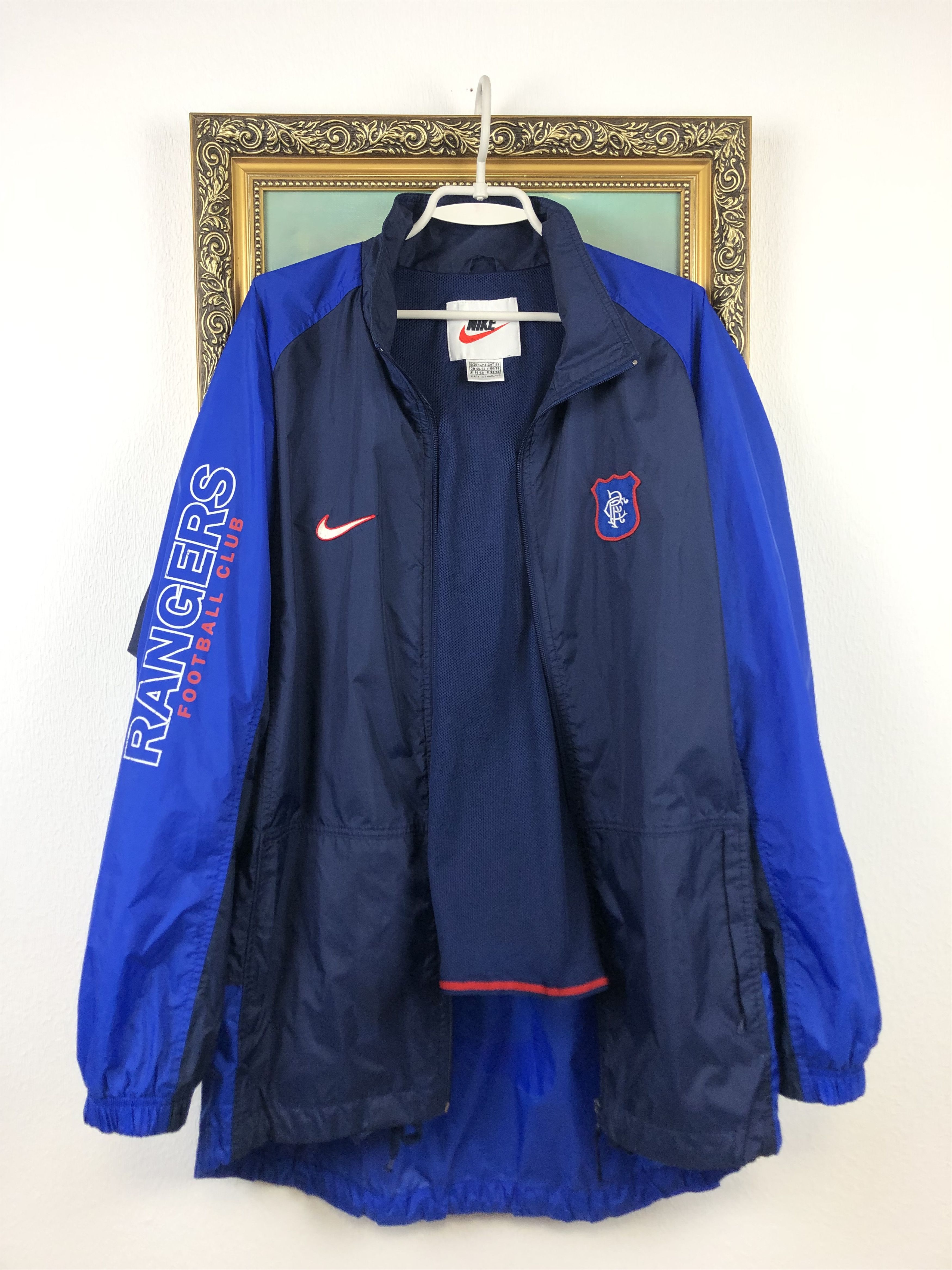 Nike Vintage Nike Glasgow Rangers Wind Football Jacket Soccer Size US XL / EU 56 / 4 - 3 Thumbnail