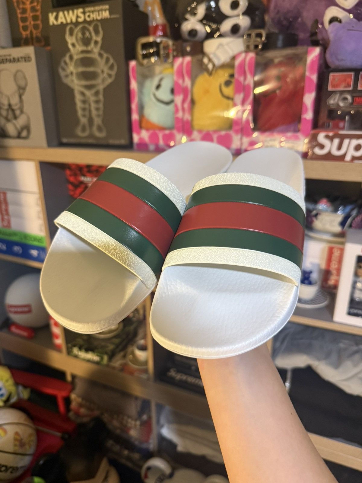 Gucci White Green/Red Pursuit Slide
