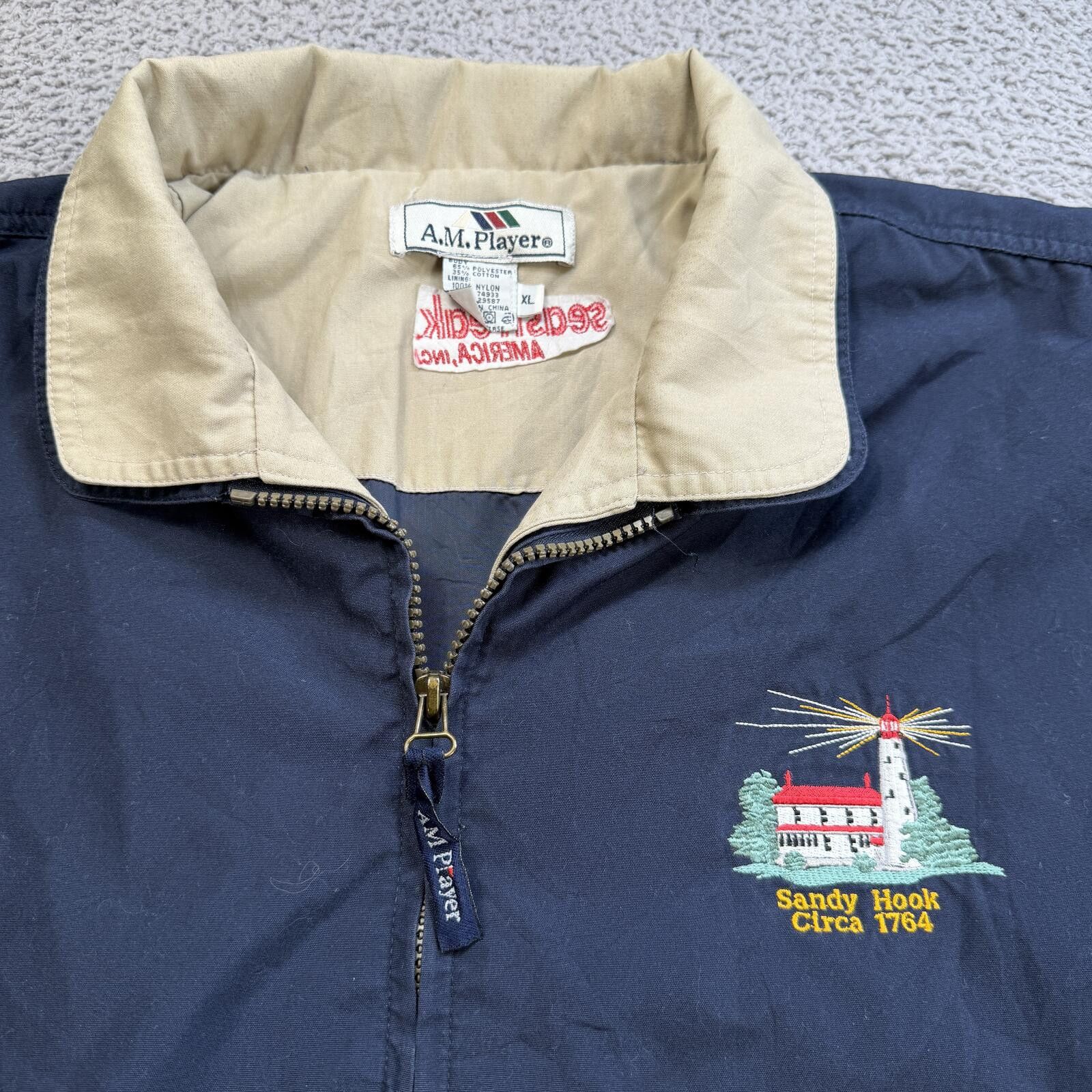 Other Vintage Sandy Hook Lighthouse Windbreaker Jacket Navy XL 90s Size US XL / EU 56 / 4 - 2 Thumbnail