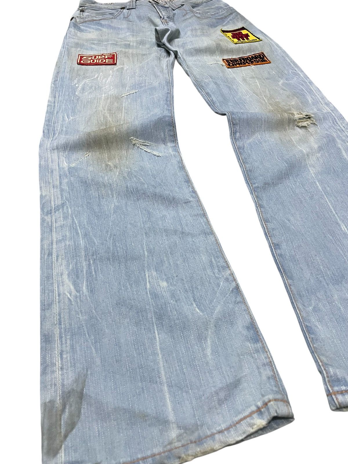 Edwin × Hysteric Glamour × Le Grande Bleu (L.G.B.) Edwin 503 Blue Trip Surf Edition Patched Flared Jeans Size US 30 / EU 46 - 6 Thumbnail