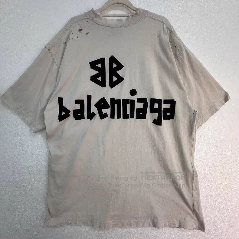 Balenciaga Balenciaga White and Black Tape T-Shirt Size US L / EU 52-54 / 3 - 2 Thumbnail
