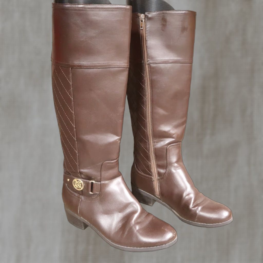 Liz Claiborne Liz Claiborne Shoes Riding Boot Brown Leather Knee High Adult Women Size 7.5 Brown Riding Boot Womens Size US 7.5 / IT 37.5 - 1 Thumbnail