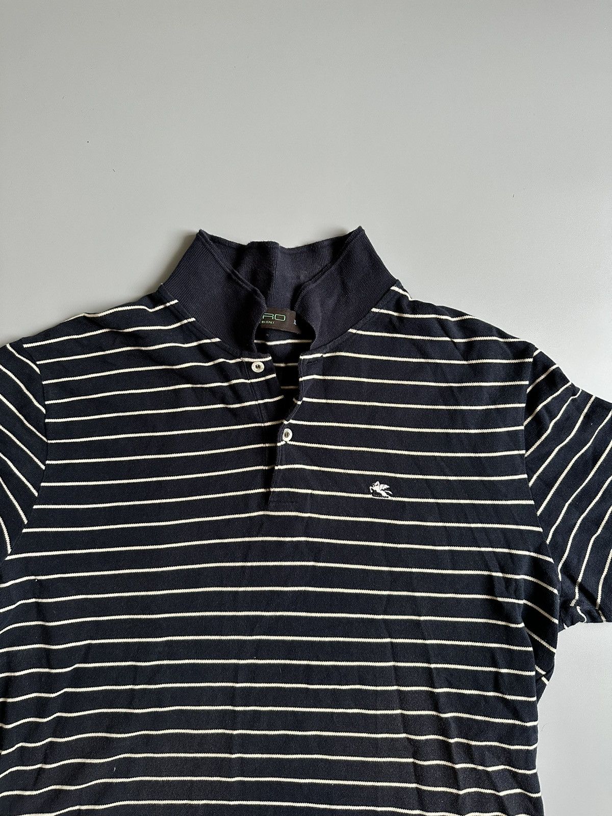 Etro Etro Milano Polo Shirt Size XL Blue Striped Made In Italy Size US XL / EU 56 / 4 - 5 Thumbnail