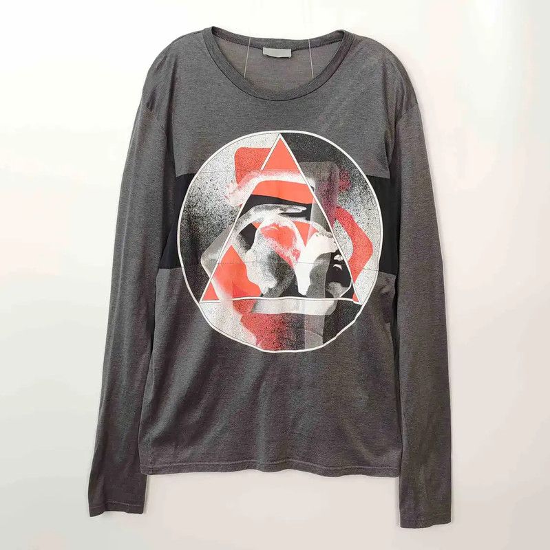 Dior Dior Men's Gray Cotton Long Sleeve T-Shirt 0089 Size US M / EU 48-50 / 2 - 1 Thumbnail
