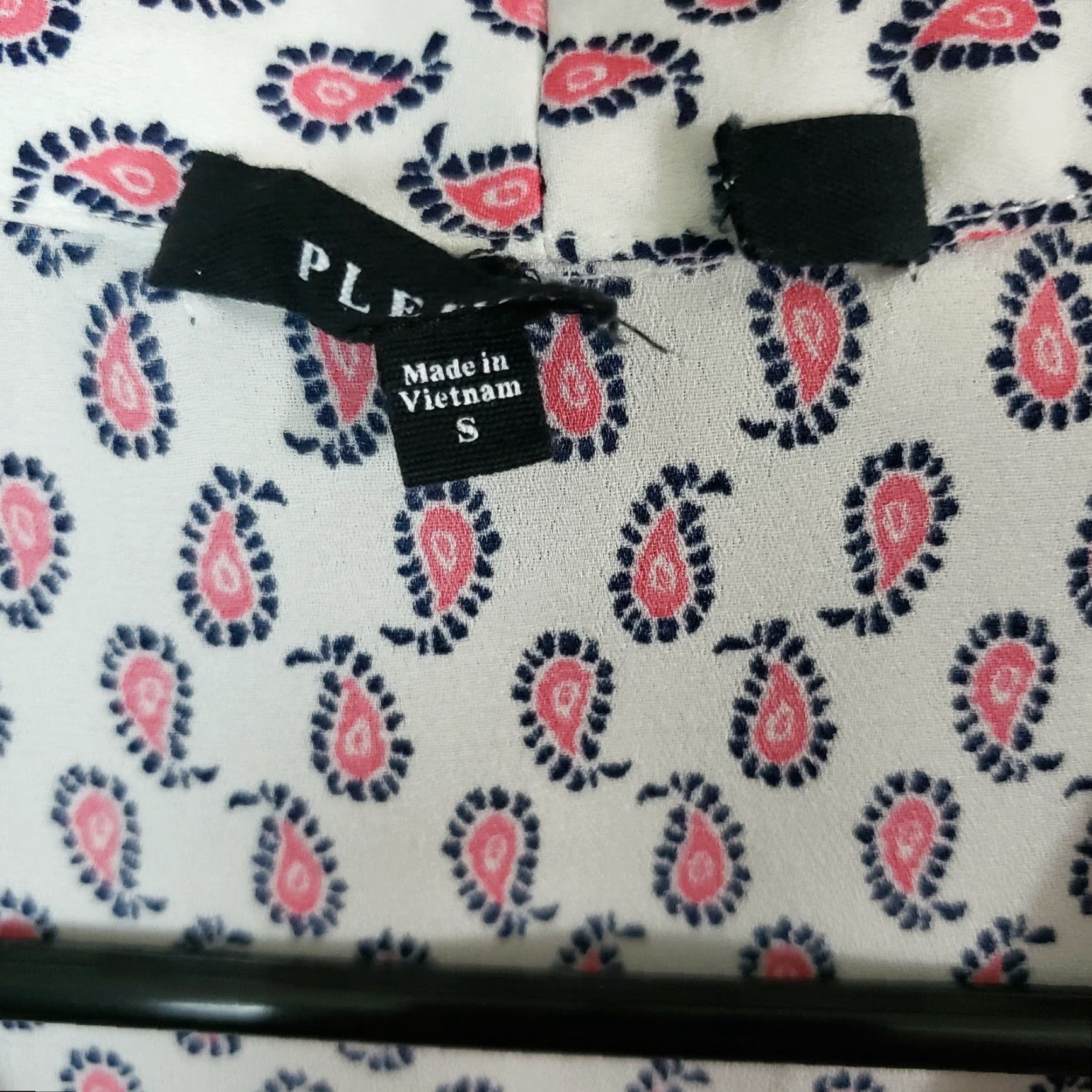 Pinko Pleione Womens Blouse Sz S White Pink Paisley Short Sleeve Shirt Casual Size S / US 4 / IT 40 - 5 Thumbnail