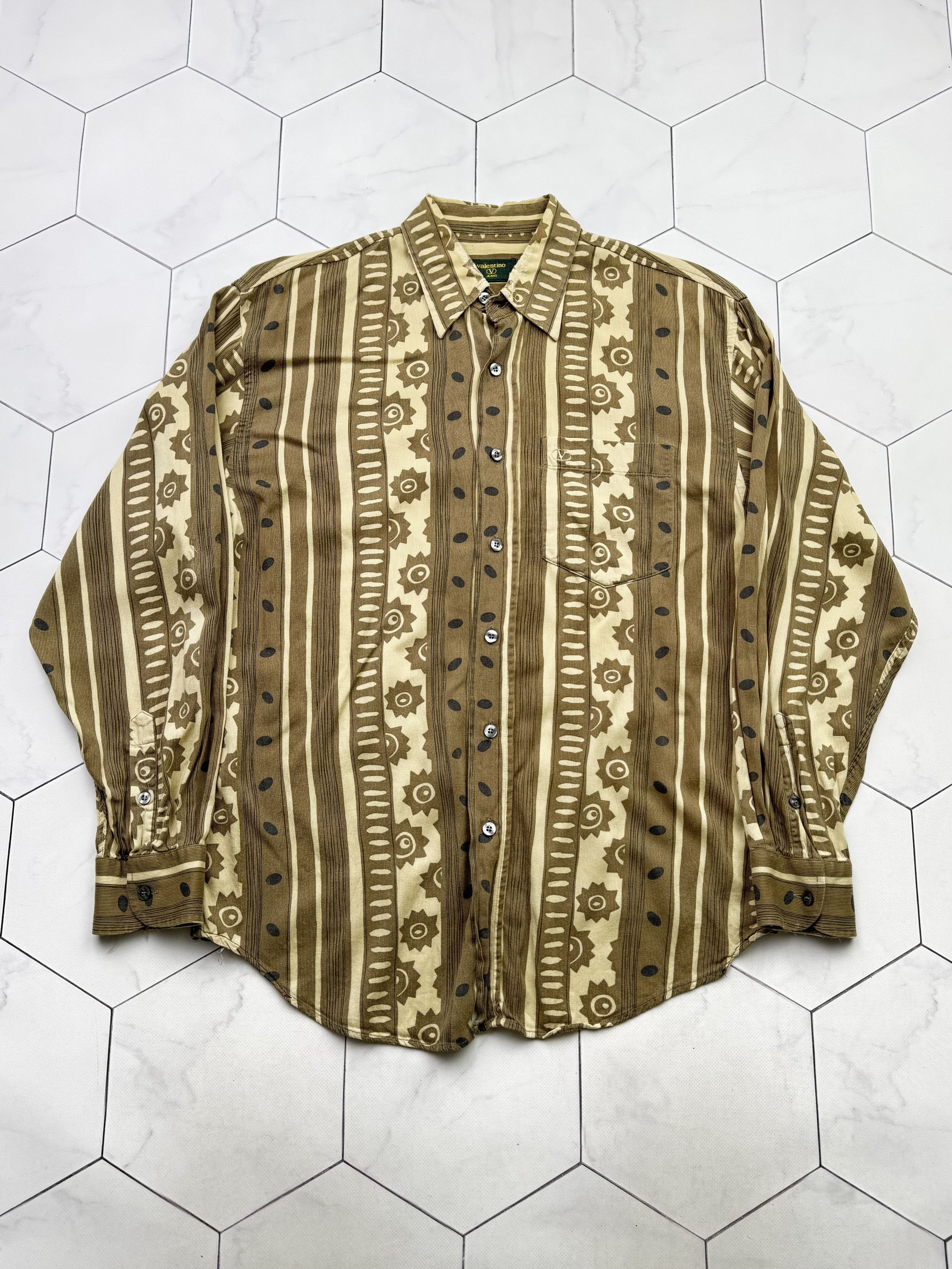 Giovanni Valentino Valentino 90s Aztec Shirt (B350) Size US L / EU 52-54 / 3 - 1 Thumbnail