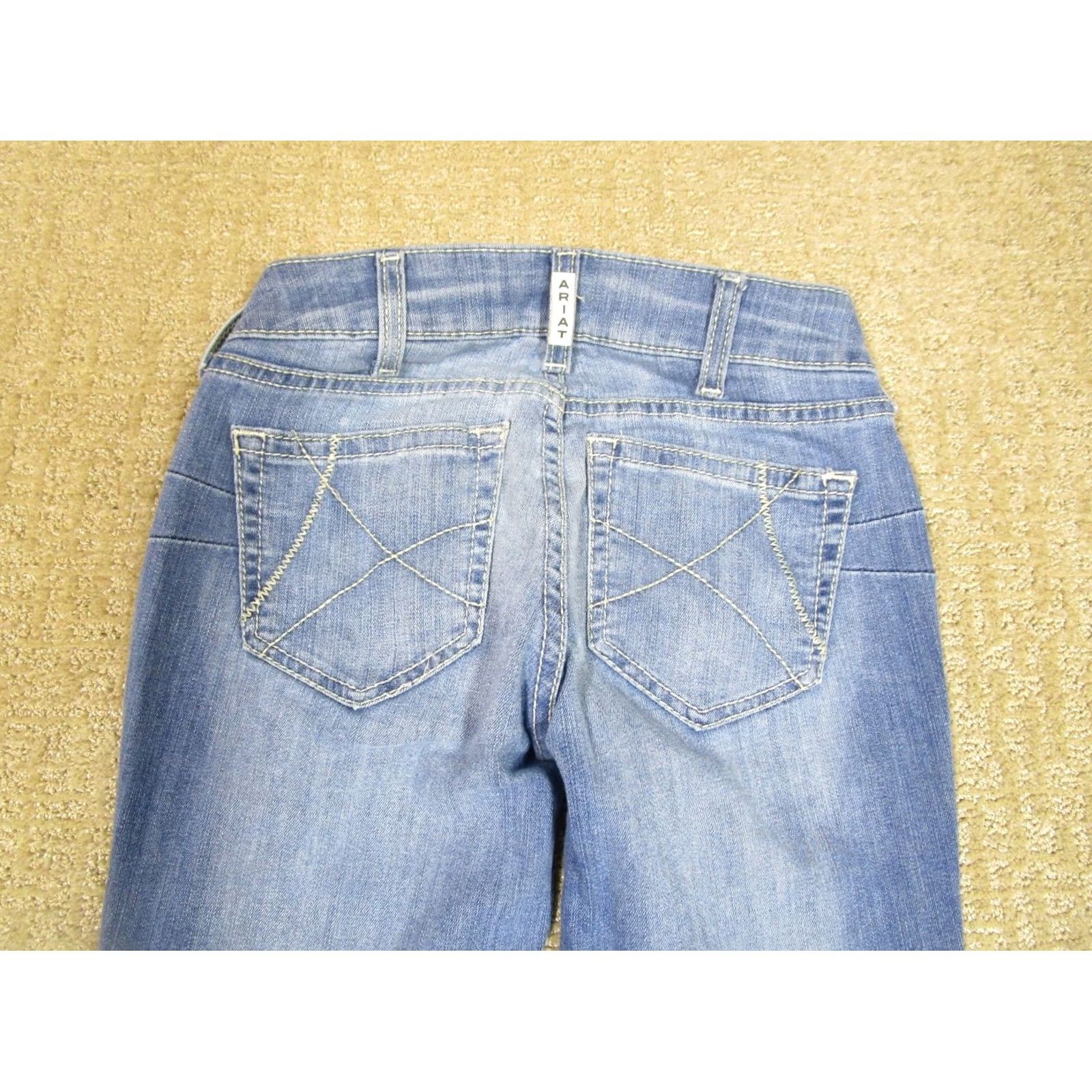 Ariat Ariat Jeans Women 26 Light Blue Low Rise Flared 5-Pocket Denim Pants Logo Southwestern Cowboy Medium Womens Size 26" / US 2 / IT 38 - 4 Thumbnail