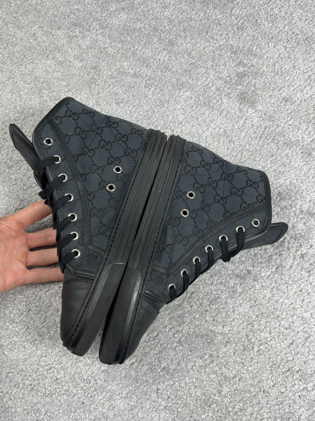 Gucci Gucci GG Monogram Hi Black Shoes Size 37 Size US 7 / IT 37 - 4 Thumbnail