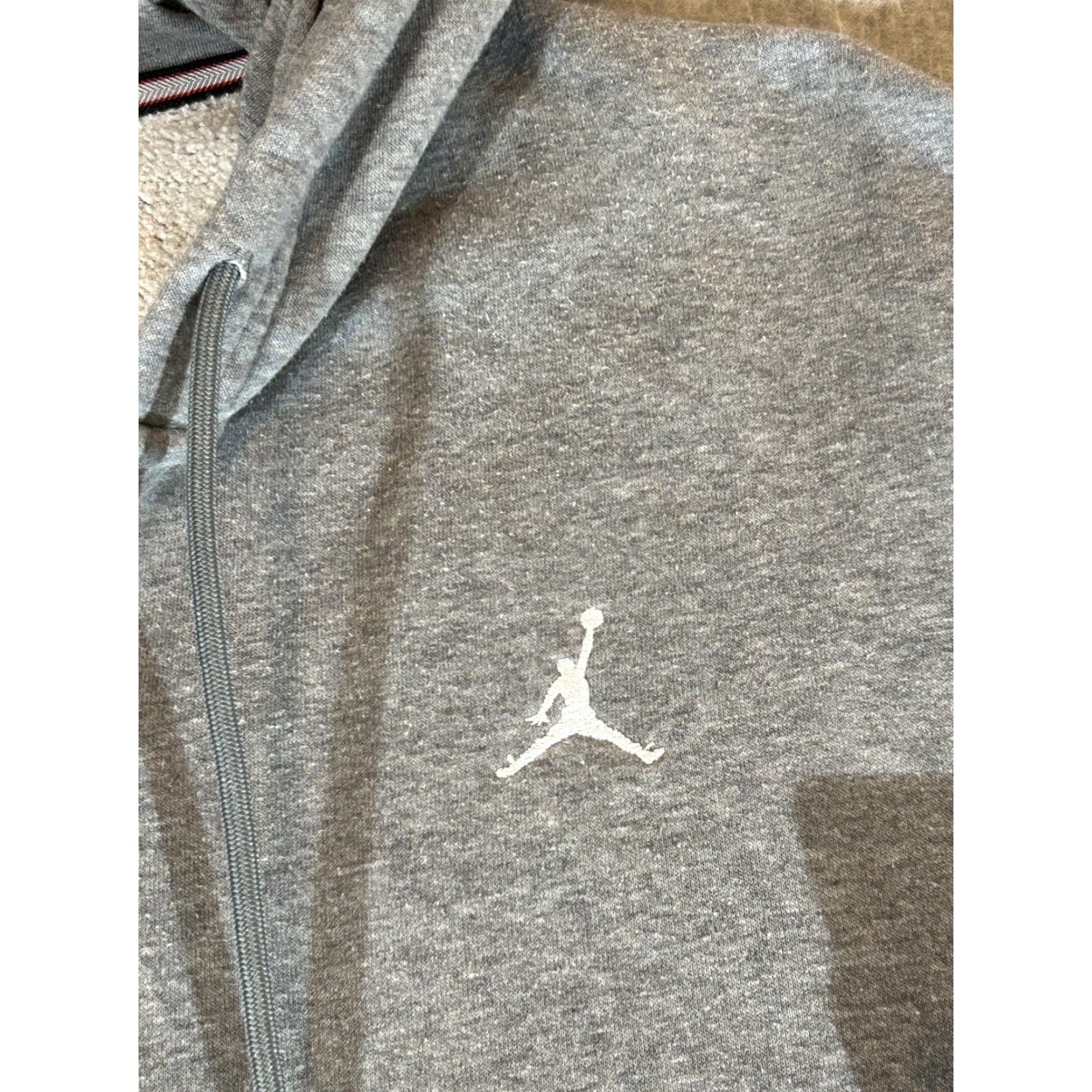 Jordan Brand Jordan Hoodie Mens Large Gray Full Zip Fleece Jacket Sweatshirt Jumpman Nike Size US L / EU 52-54 / 3 - 3 Thumbnail