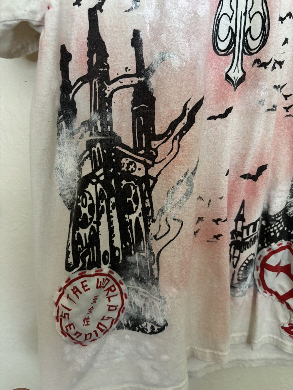 Other Custom Gothic Cross Patchwork Distressed T-Shirt Size US XL / EU 56 / 4 - 6 Thumbnail