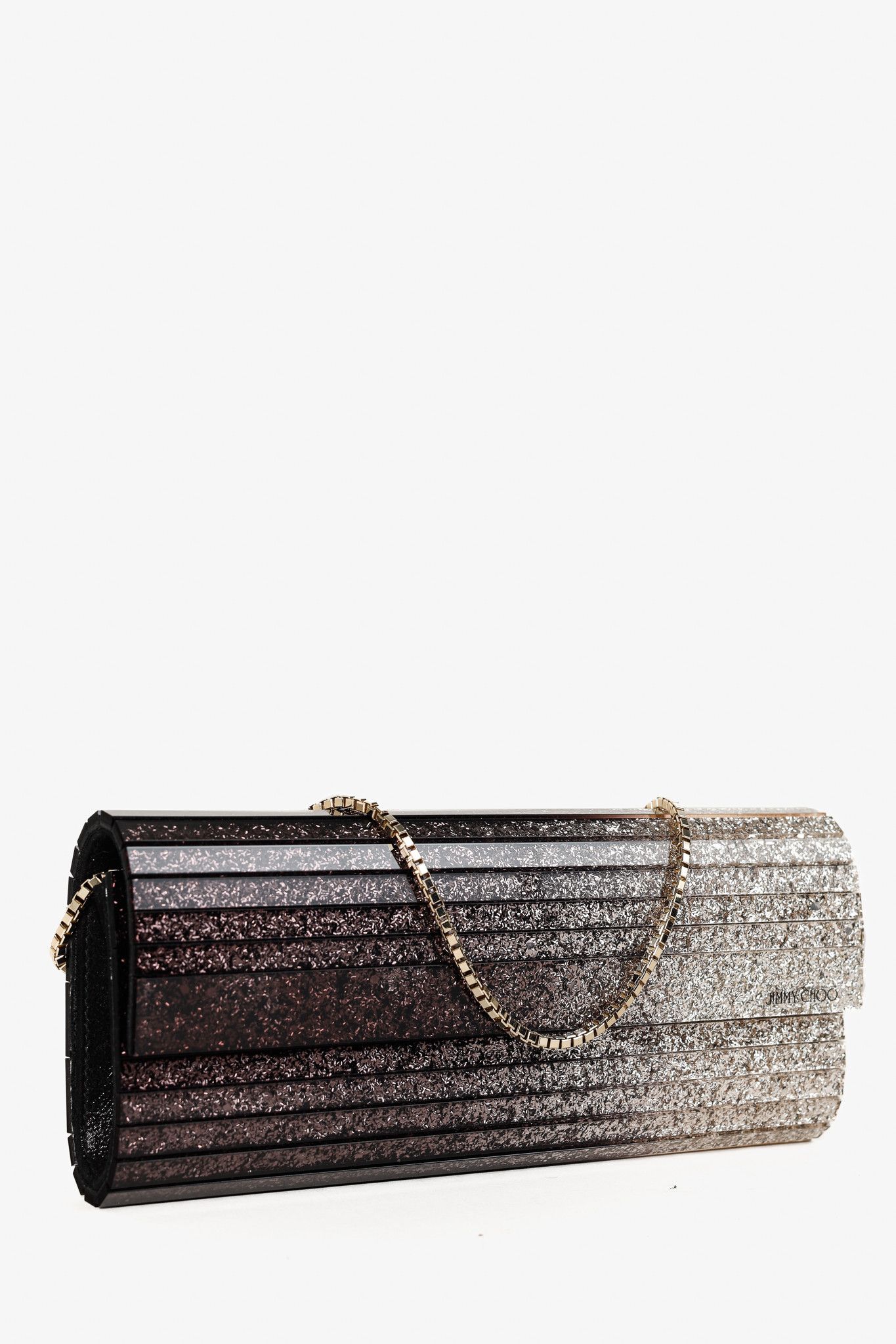 Jimmy Choo Jimmy Choo Sweetie Glitter Lucite Clutch in Black Champagne Size ONE SIZE - 2 Thumbnail