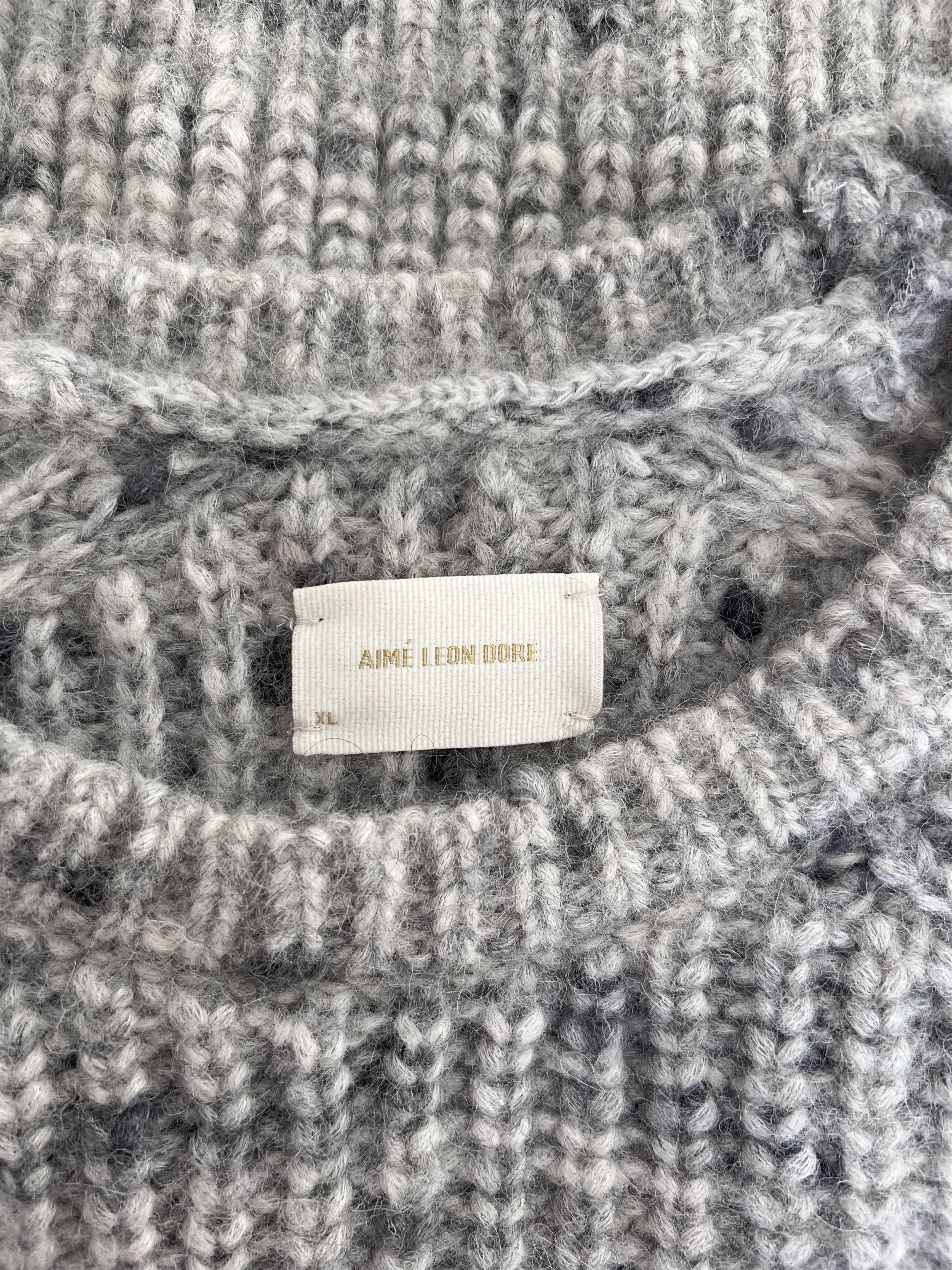 Aime Leon Dore Aime Leon Dore Flecked Alpaca Crewneck Sweater in Grey Size US XL / EU 56 / 4 - 8 Thumbnail