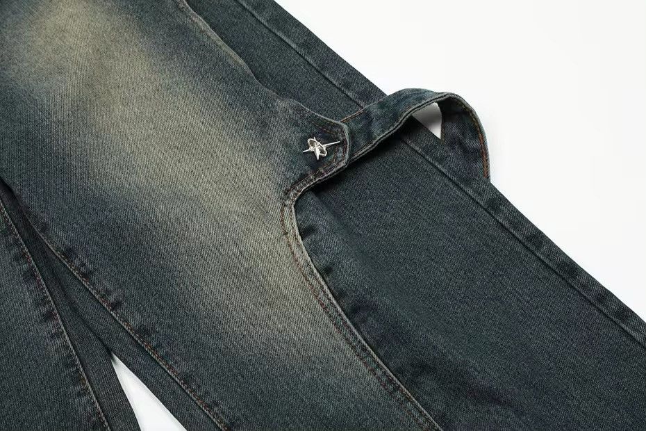 Designer × Vintage Design Hip Hop Baggy Washed Retro Loose Jeans y2k Size US 35 - 5 Thumbnail