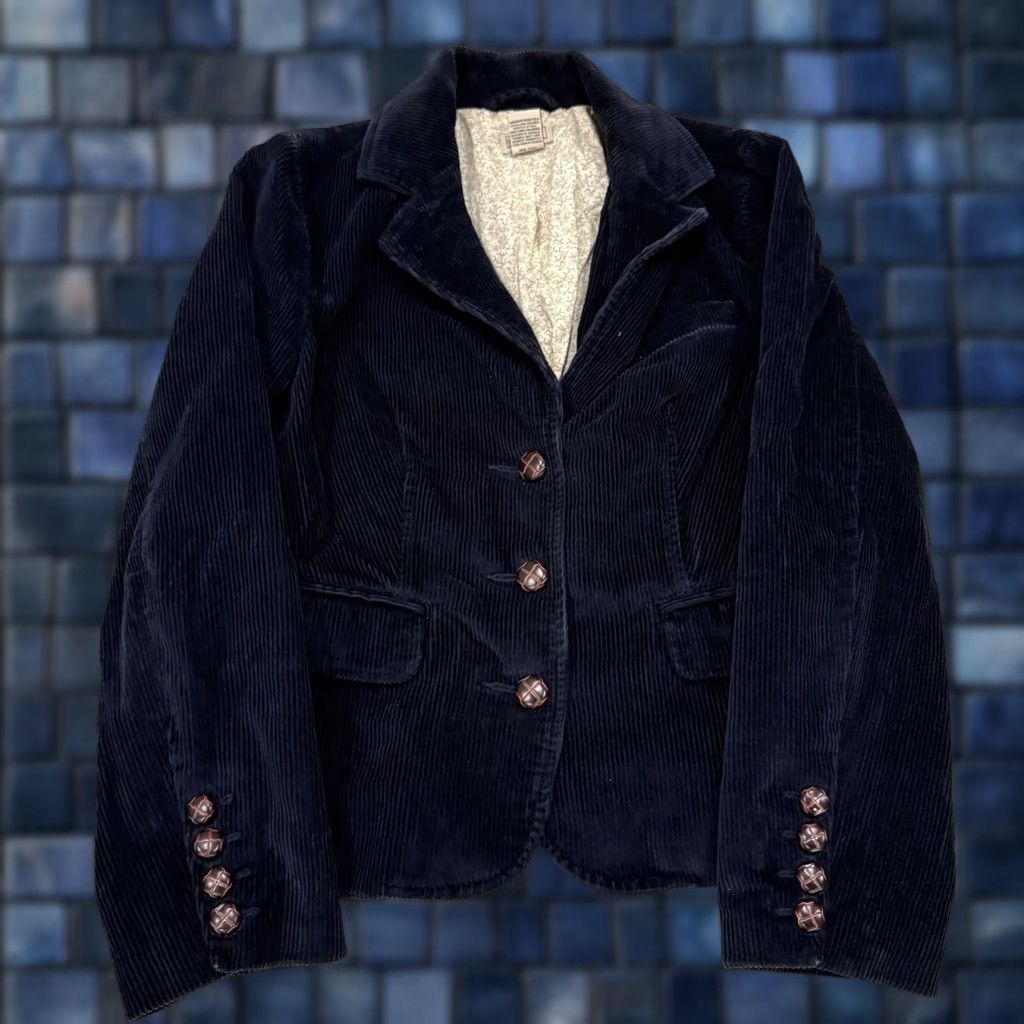 Vintage LL Bean Blazer Petite 8 Navy Blue Corduroy Long Sleeve Button Up Jacket Women's Regular Blazer Short Jacket Size M / US 6-8 / IT 42-44 - 1 Thumbnail