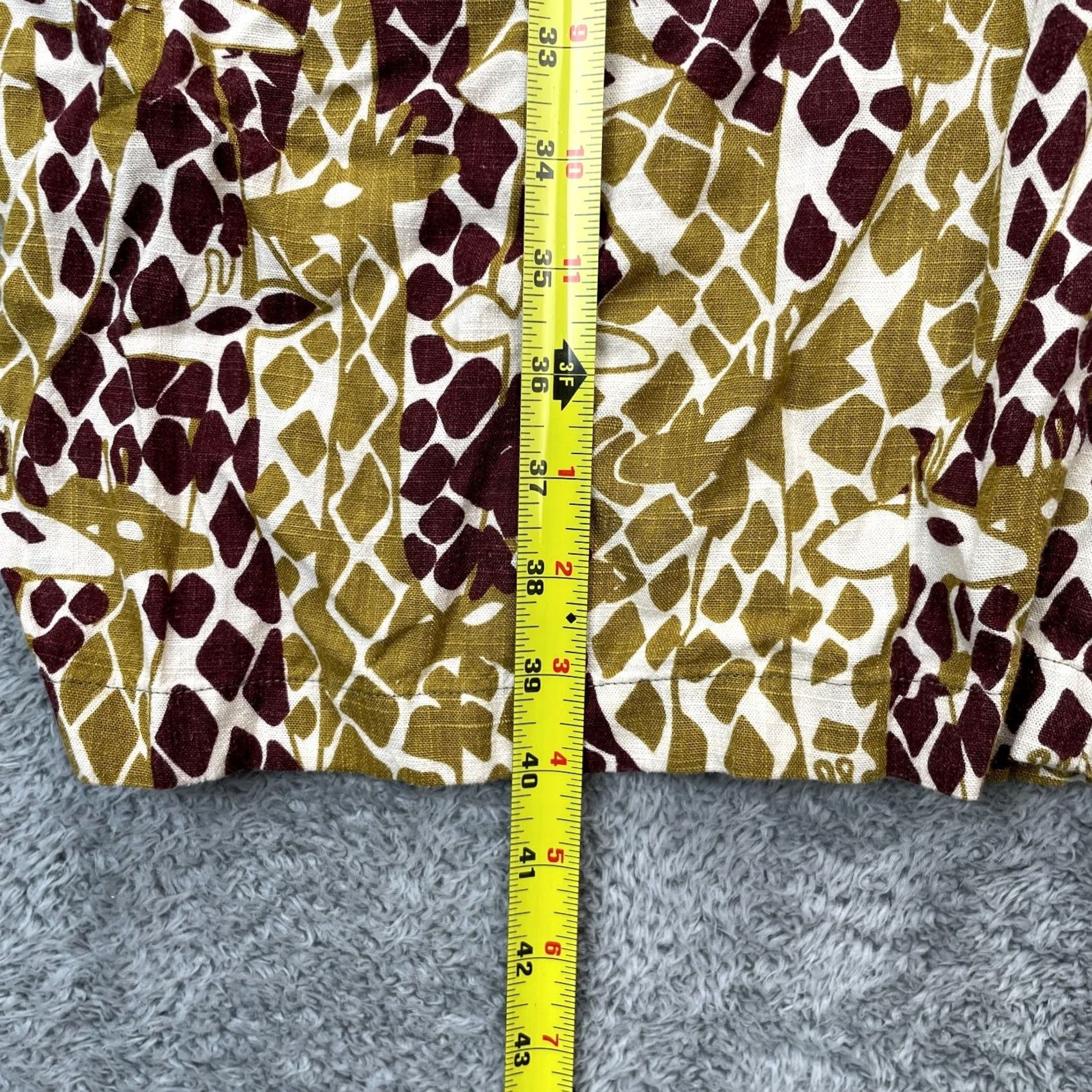 Vintage Modcloth Pants Womens XXXXL Plus Green Capri Giraffe Print Cotton Linen Wide Leg Size 34" / US 12 / IT 48 - 7 Thumbnail