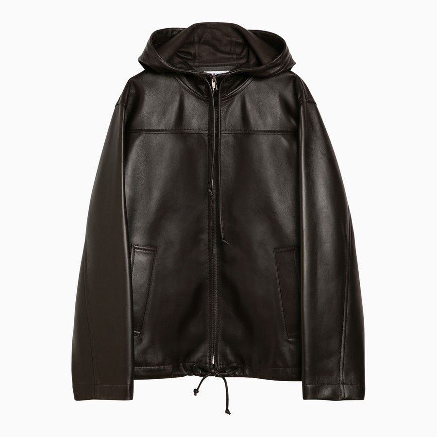 Bottega Veneta o1d2blof0824 Leather Zipped Jacket in Brown Size S / US 4 / IT 40 - 1 Thumbnail