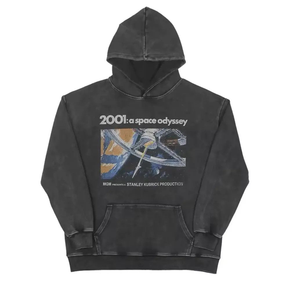 Japanese Brand "2001 : A Space Odyssey" Washed Cotton Long Sleeve Hoodie Size US XL / EU 56 / 4 - 2 Thumbnail