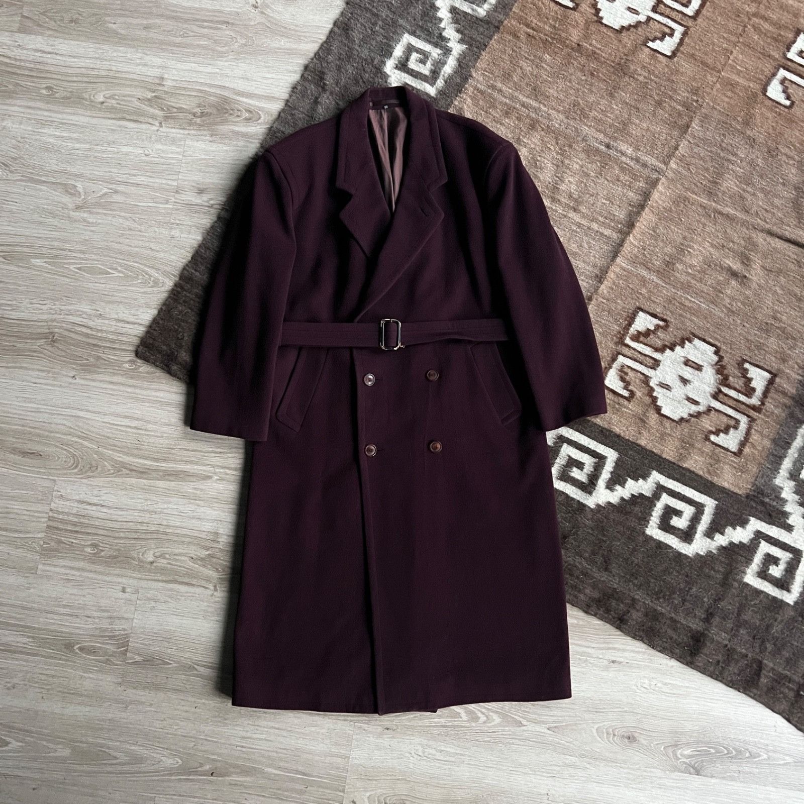 Vintage Massimo Datti Vintage Wool Cashmere Belted Coat 9700AC Size US L / EU 52-54 / 3 - 1 Thumbnail
