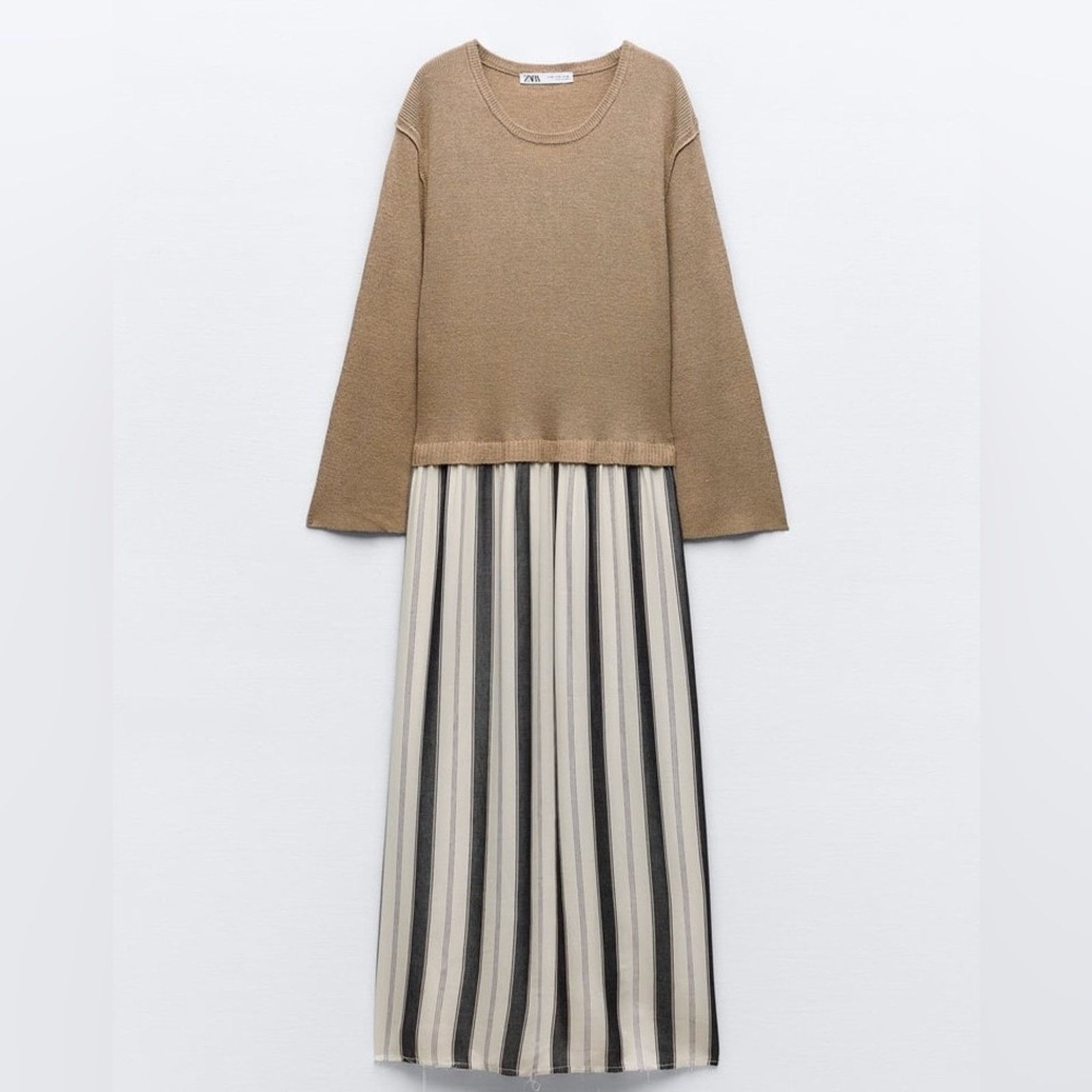 ZARA STRIPED COMBINATION KNIT DRESS - wpequipmentugltd.com