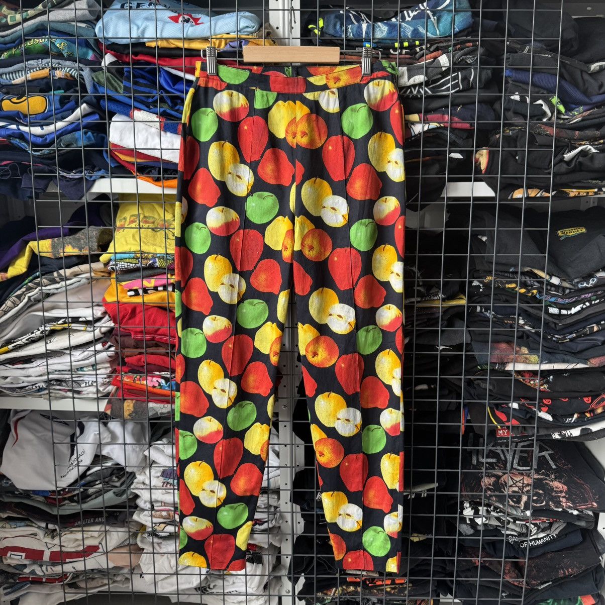 Escada ESCADA Margaretha Ley 1980s Apple Print Vintage Pants Size 25" / US 0 / IT 36 - 1 Thumbnail