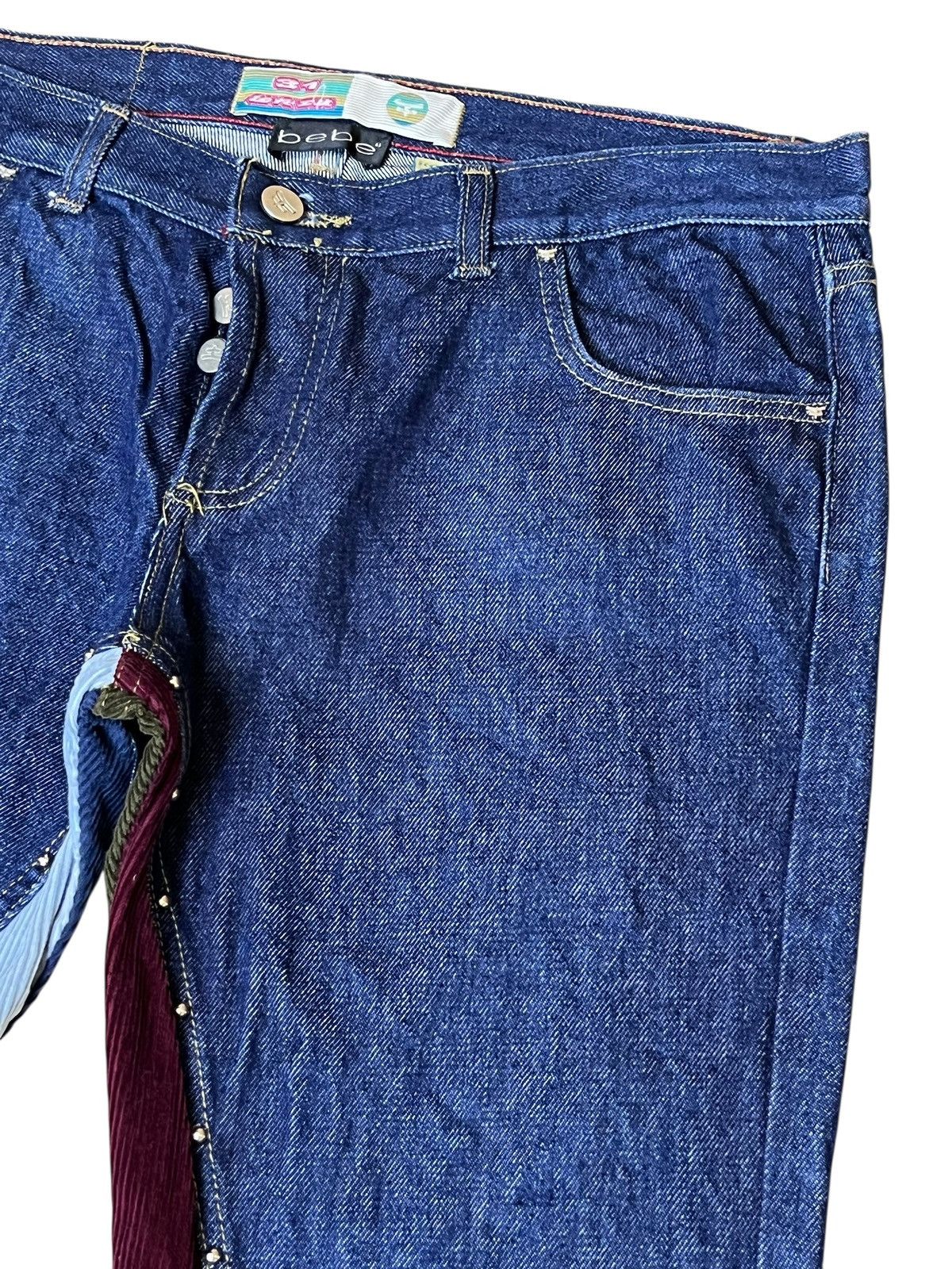 Japanese Brand sick🔥BEBE x KOSIUKO corduroy patchwork & bead flared jeans Size US 34 / EU 50 - 6 Thumbnail