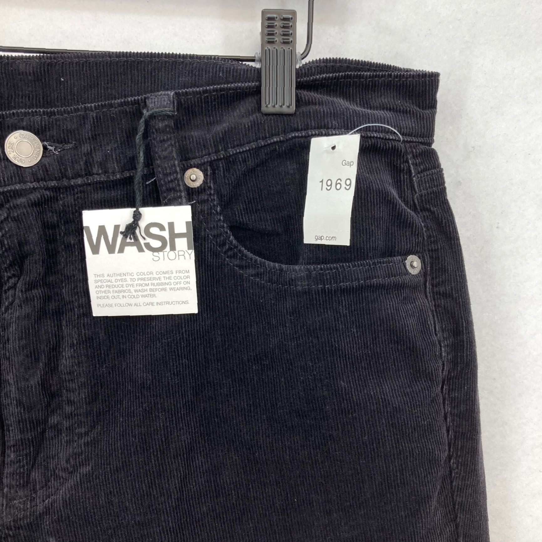 Gap Gap 1969 Always Skinny Pants Women's 32XL Black Stretch Corduroy Mid Rise NWT Size 24" / US 00 / IT 34 - 4 Thumbnail