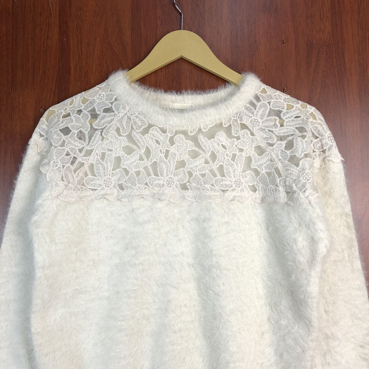 GU Gu White Shag Shaggy Fur Mohair Knitwear #932 Size S / US 4 / IT 40 - 2 Thumbnail