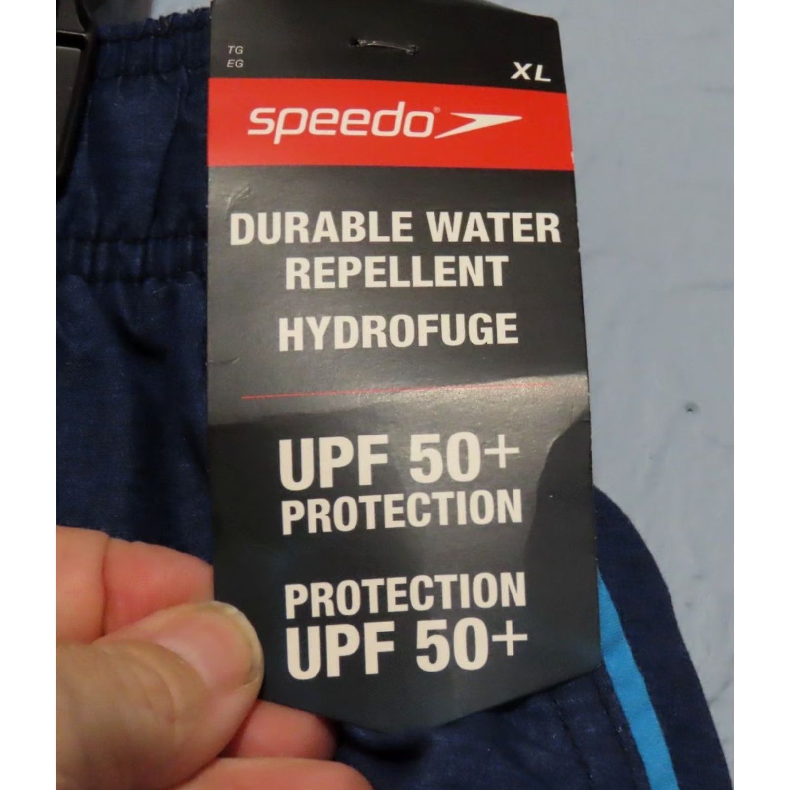 Speedo Speedo Men's XL Blue Hydrofuge Water Repellent Loose Fit Swim Trunks UPF 50+ Size US 36 / EU 52 - 4 Thumbnail