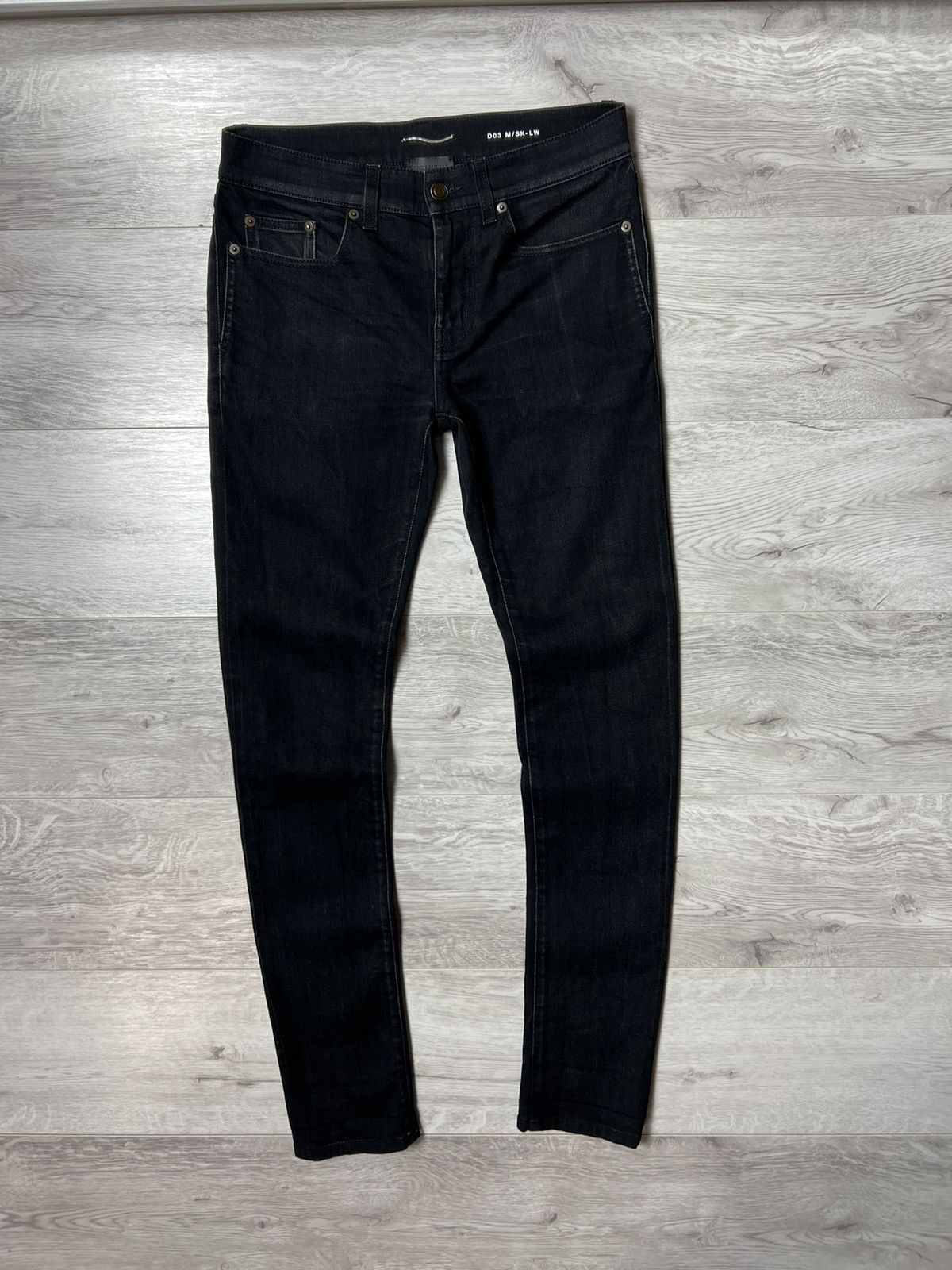 Saint Laurent Paris Black Skinny Tapered Low selling Waist Jeans 31