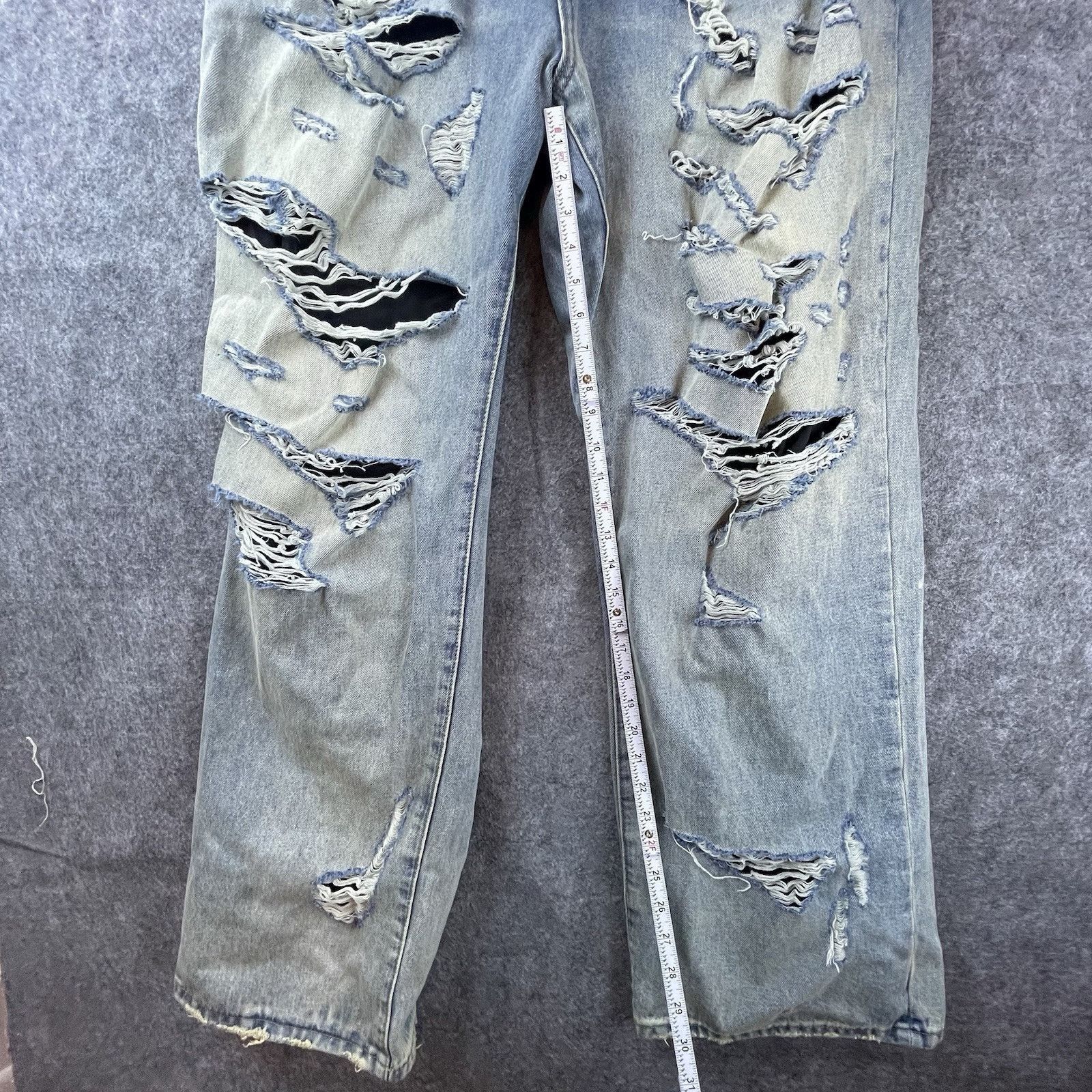 MNML MNML Jeans Mens 40 Straight Thrashed Button Fly Destroyed Size US 40 / EU 56 - 5 Thumbnail