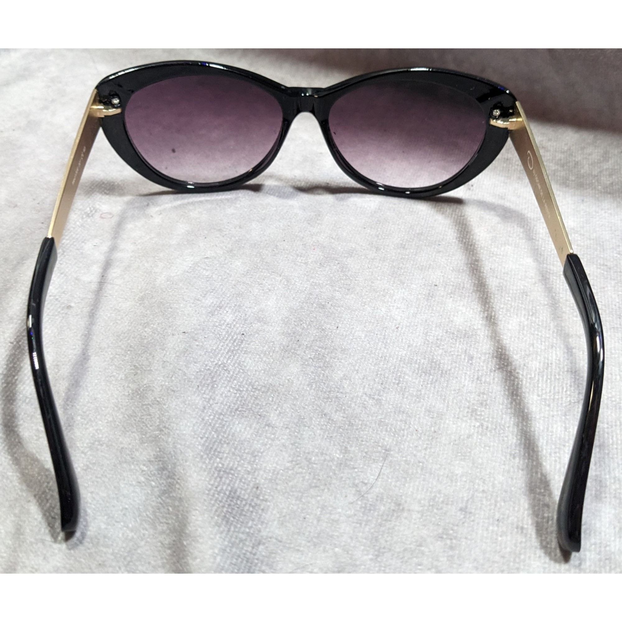 Oscar De La Renta Oscar De La Renta Black And Gold Tone Sunglasses With Purple Size ONE SIZE - 5 Thumbnail