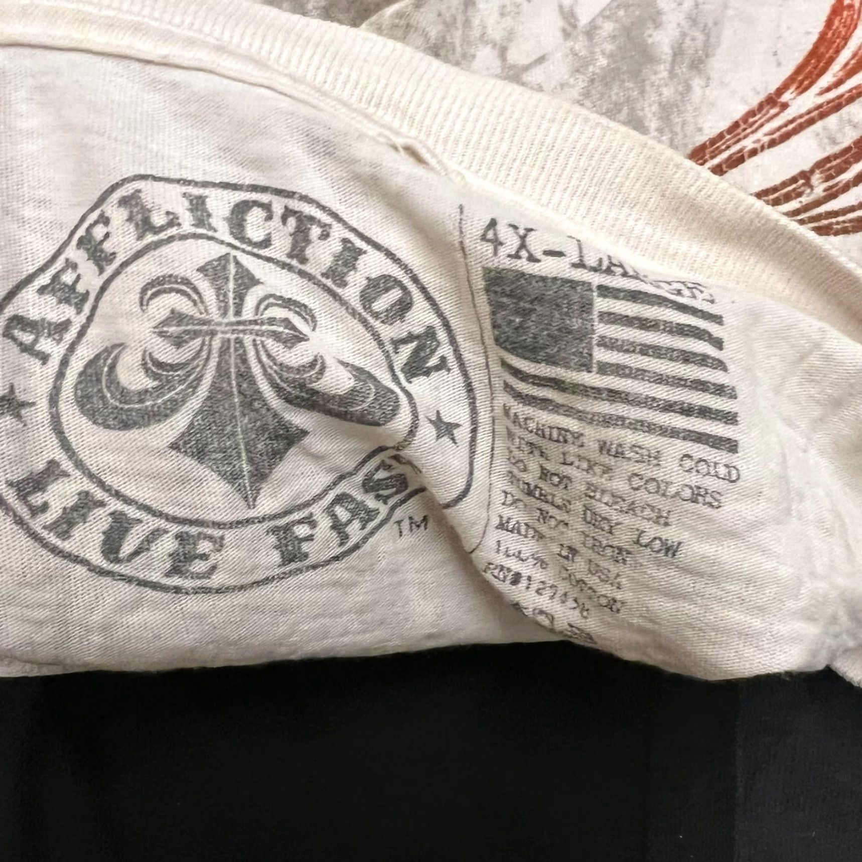 Affliction Affliction Live Fast Graphic T-Shirt Men 4XL White Blue Angels Stitch Biker Designer Skull Size US XXL / EU 58 / 5 - 6 Thumbnail