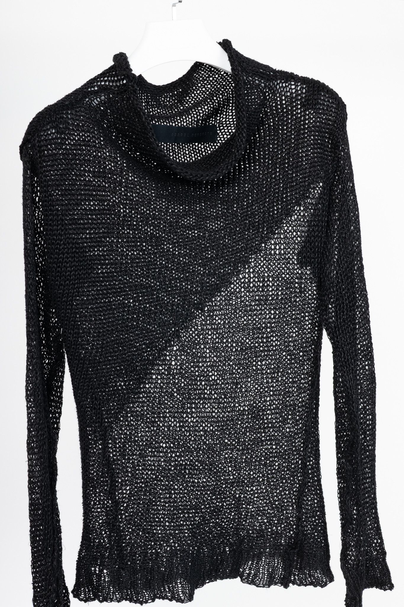 Isabel Benenato Isabel Benenato SS12 Black Linen Cowl Sweater Size M / US 6-8 / IT 42-44 - 3 Thumbnail