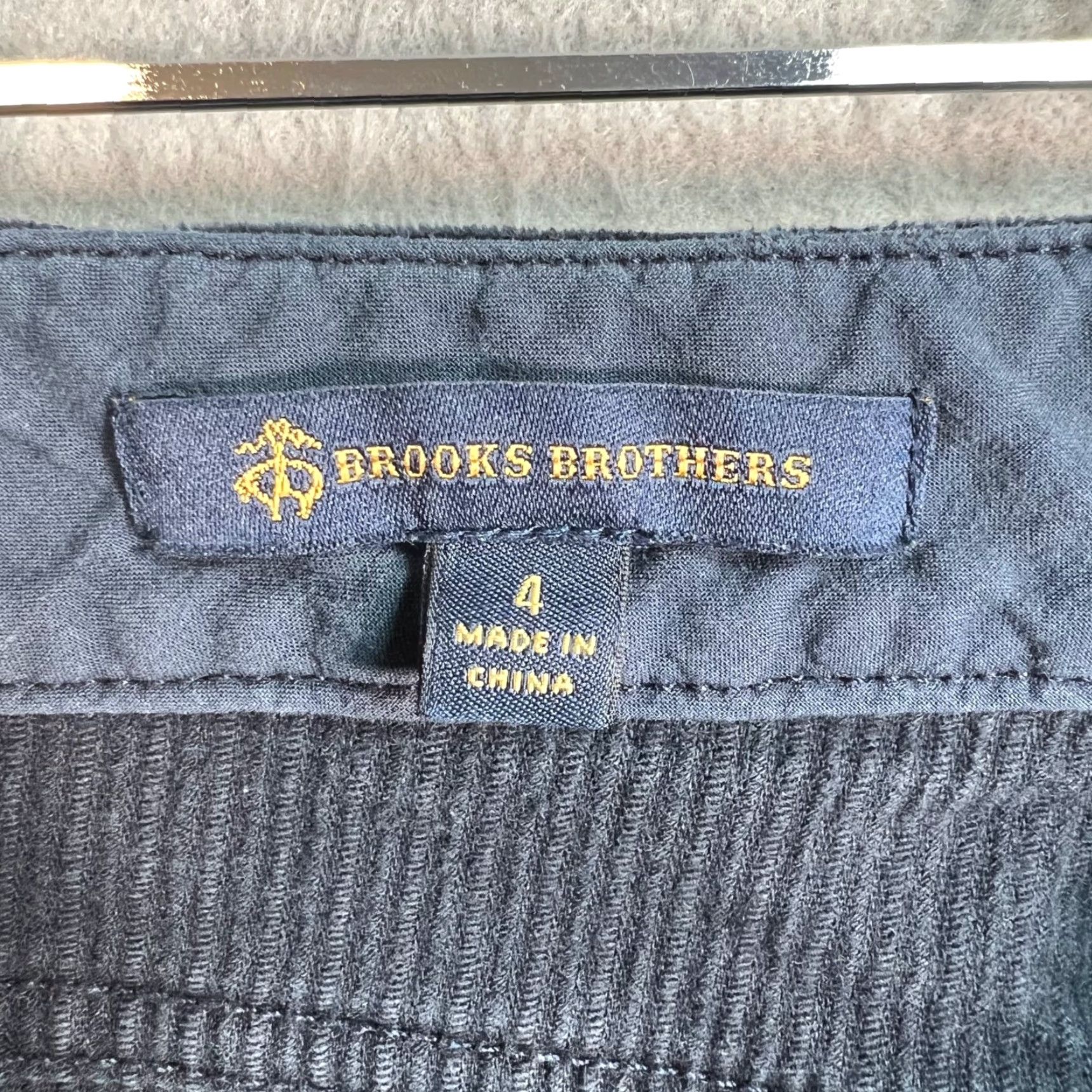 Brooks Brothers Brooks Brothers Womens Pants Blue Corduroy Flat Front Tapered Leg Inseam 28 in Size 4 Casual Business Womens Size 27" / US 4 / IT 40 - 3 Thumbnail