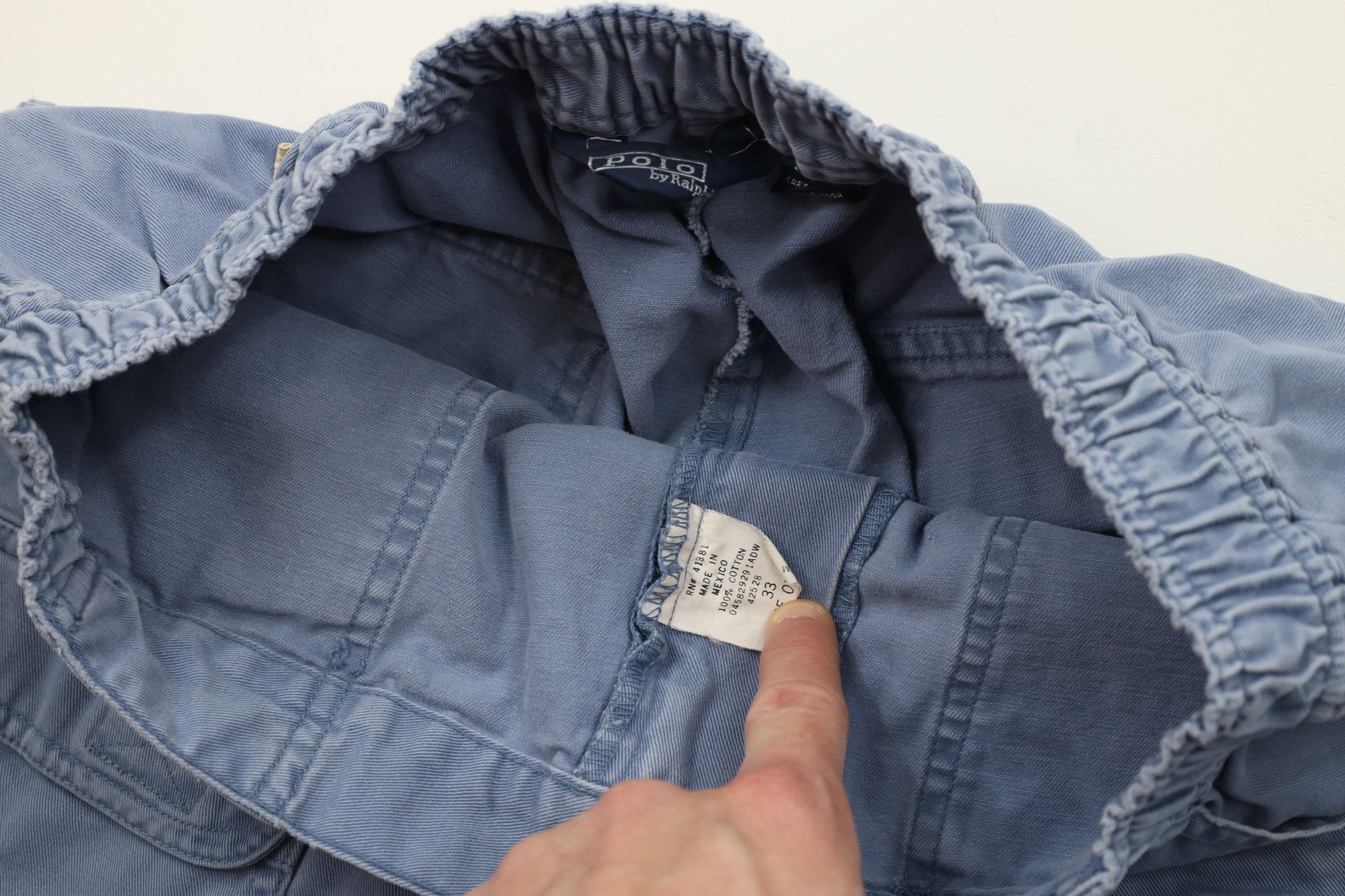 Ralph Lauren × Vintage Vintage 90s Ralph Lauren Out Above Knee Cargo Shorts Blue Size US 33 - 8 Thumbnail